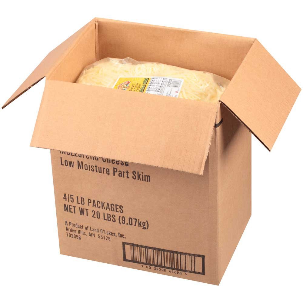 Land O Lakes Shredded Low Moisture Part Skim Mozzarella Cheese - 5 Pound (4 Pack) | Perfect for Pizza, Pasta & Italian Recipes | High-Quality Melting Cheese for Restaurants & Home Cooking