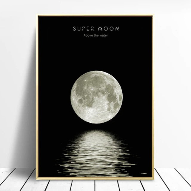 Moon Phases Canvas Posters - Lunar Cycle Wall Art Decor for Home, Office & Classroom - Perfect for Astronomy Lovers & Space Themed Rooms