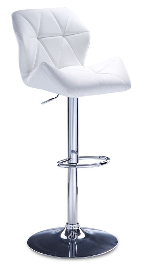 Ava White Bar Height Stool - Adjustable Swivel Bar Stool for Kitchen Island, Breakfast Nook & Home Bar - Modern Counter Height Stool with Padded Seat