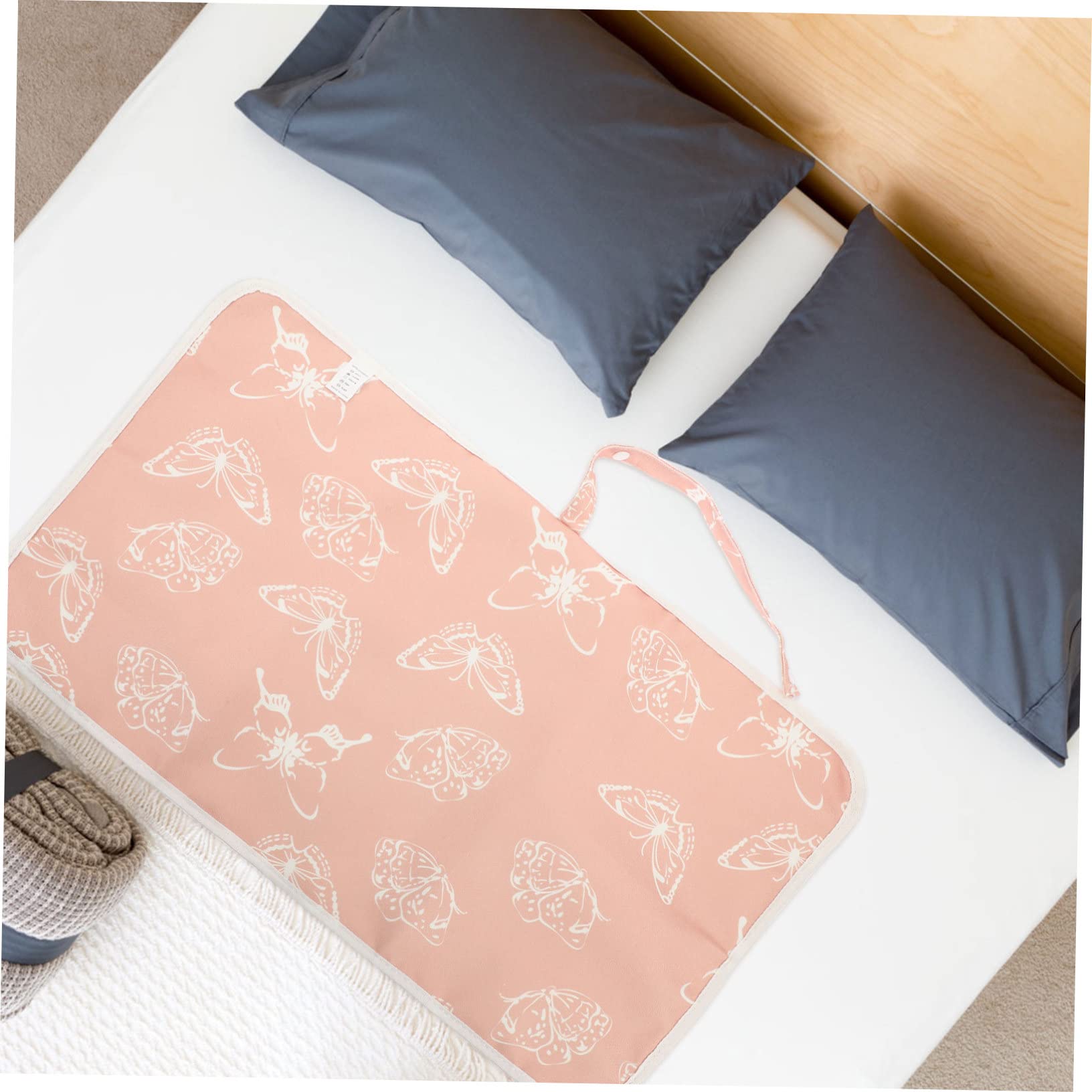 iBasenice 4-Pack Portable Baby Changing Mat - Waterproof Travel Diaper Changing Pad with Soft Polyester Cotton - Perfect for Nursery, On-the-Go & Airplane Diaper Changes