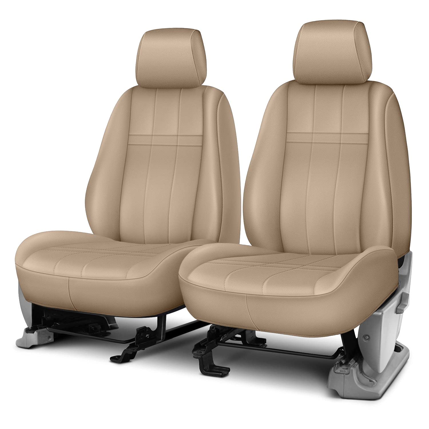 Rixxu Forma Series Front Car Seat Covers - Universal Fit for Most Cars, Trucks & SUVs (1st Row Bucket Seat, Beige) | Premium Protection & Comfort for Daily Commutes, Road Trips & Family Adventures