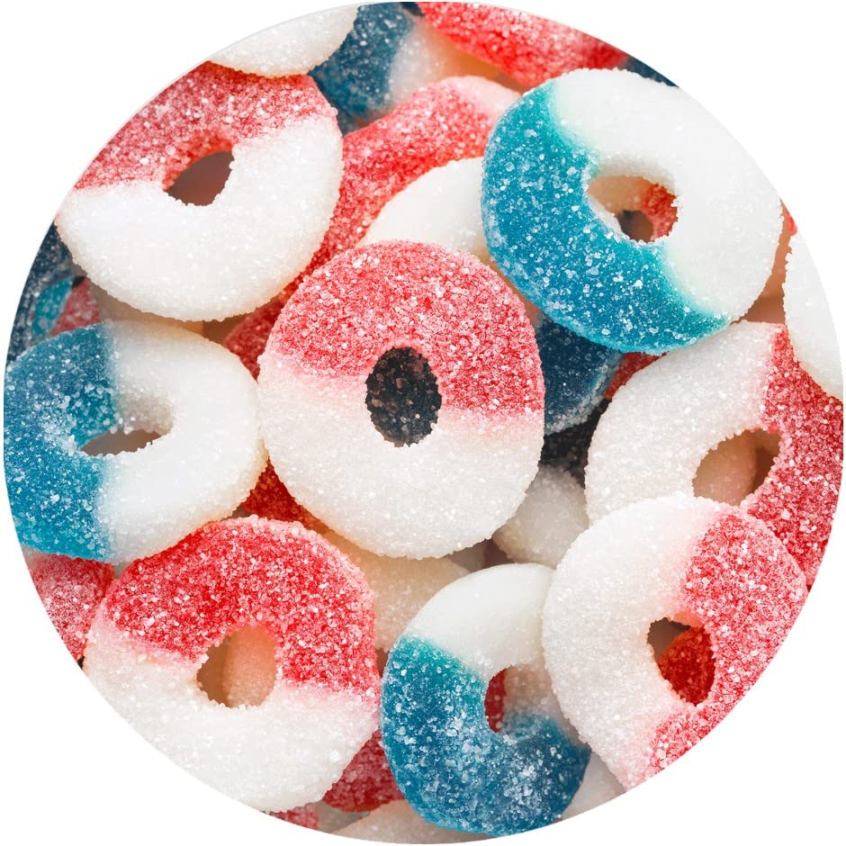 Red White and Blue Gummy Candy - 1 Pound Bulk Bag | Patriotic Cherry & Raspberry Rings, Bears & Military Heroes | Perfect for 4th of July, Memorial Day & Veterans Day Celebrations