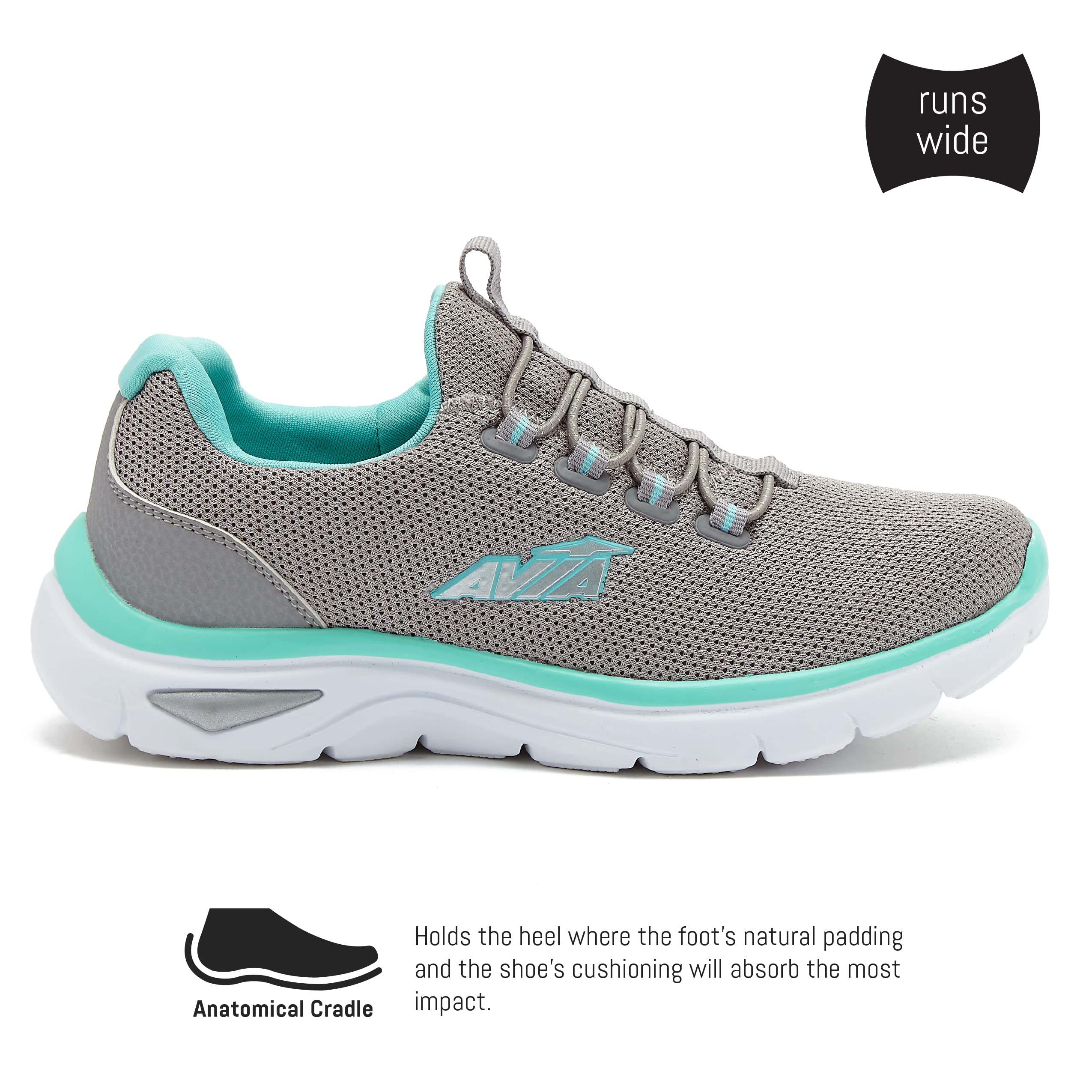 Avia Junction Women's Slip On Sneakers - Comfortable & Breathable Memory Foam Walking Shoes for Women | Casual Wear, Travel, Work & Everyday Use