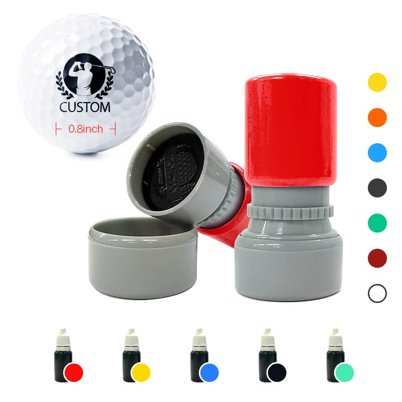 Personalized Golf Ball Stamp Kit - Custom Engraved Golf Ball Marker with Ink Bottle - Durable & Easy to Use - Perfect Golf Gift for Men & Women - Great for Tournaments, Practice & Personalized Golf Accessories