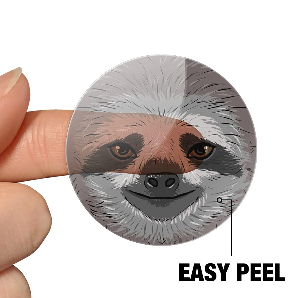 Adorable Sloth Face Planner Stickers - Cute Calendar & Scrapbooking Decals for Bullet Journals, DIY Crafts, and School Supplies (50-Pack) | Perfect for Scrapbooking, Planner Decorations, and Gift Wrapping