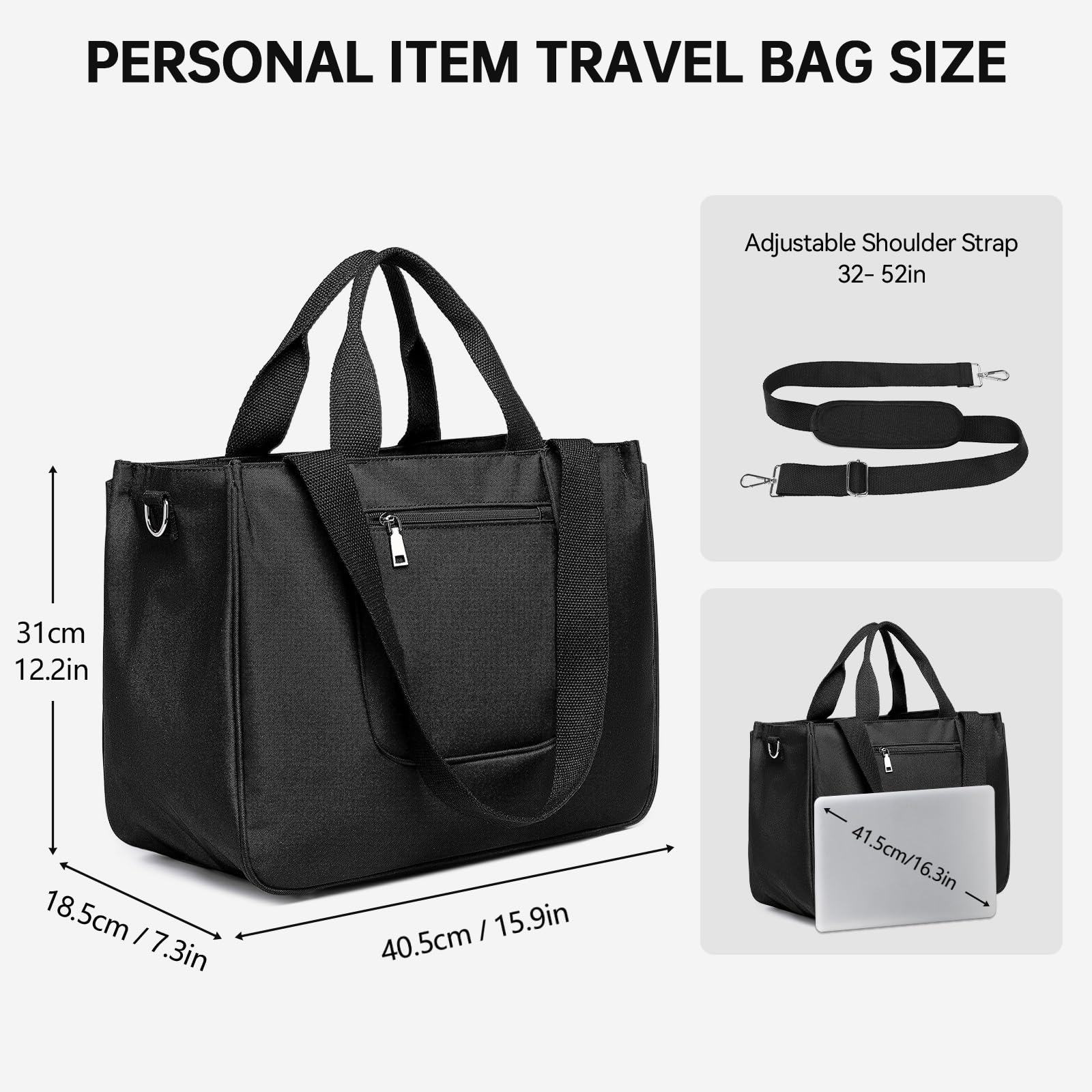Stylish Canvas Tote Bag for Women with Laptop Compartment - Crossbody Purse with Multiple Pockets for Work, Travel, Beach & Gym - Perfect for Office Commute, Weekend Getaways & Fitness Activities