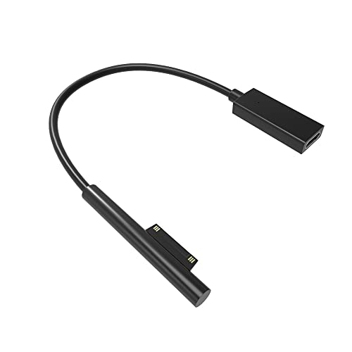 Surface Connect to USB-C Charging Cable 15V/3A Fast Charger - Compatible with Microsoft Surface Pro 7/6/5/4/3, Surface Laptop 3/2/1, Surface Go, Surface Book - White 0.7ft Short Cable for Home Office Travel Charging