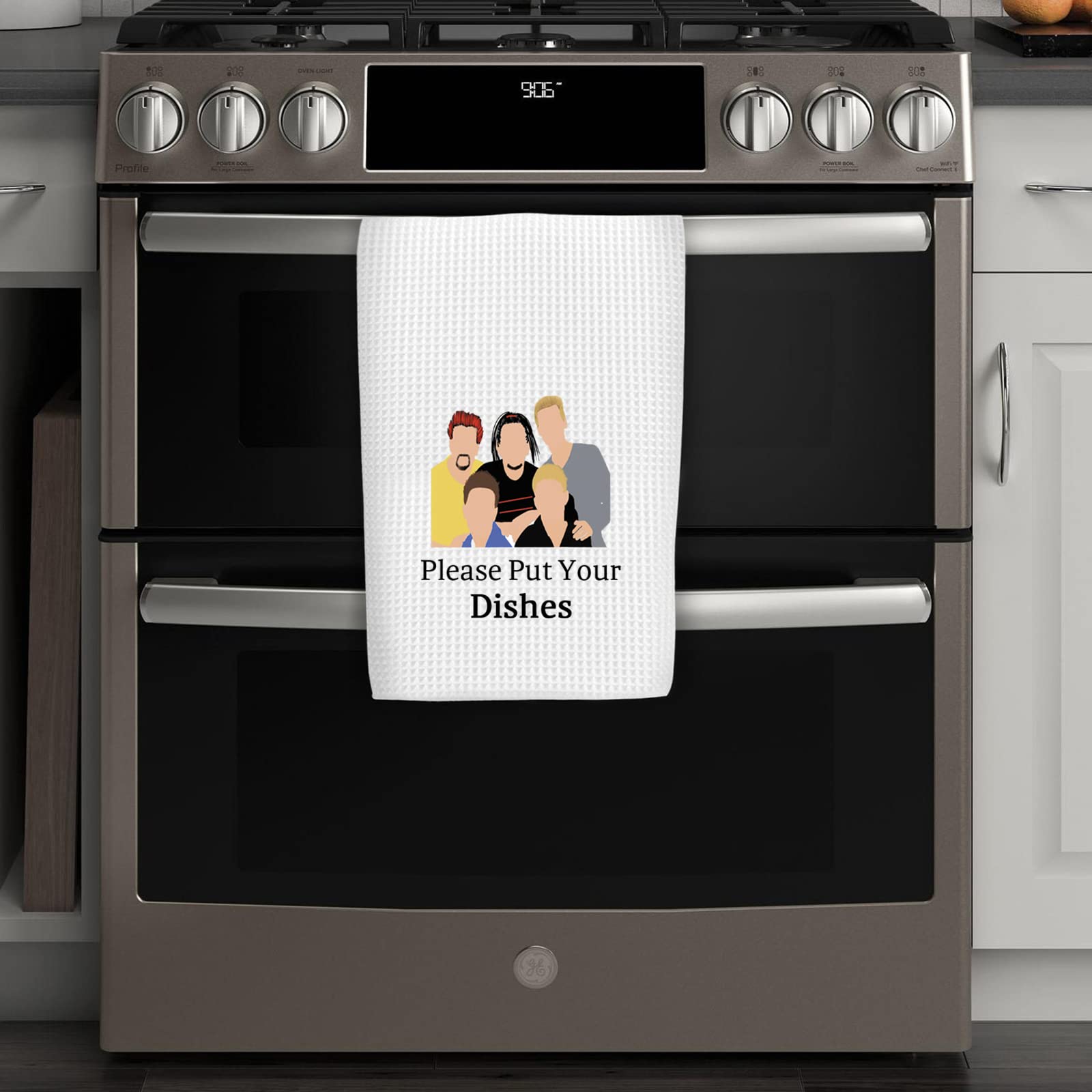 WCGXKO Music Band Inspired Kitchen Towel - Funny 'Please Put Your Dishes' Dish Towel Gift for Fans - Perfect for Kitchen Decor, Housewarming Gifts & Music Lover Presents - Great for Concerts, Parties & Daily Kitchen Use
