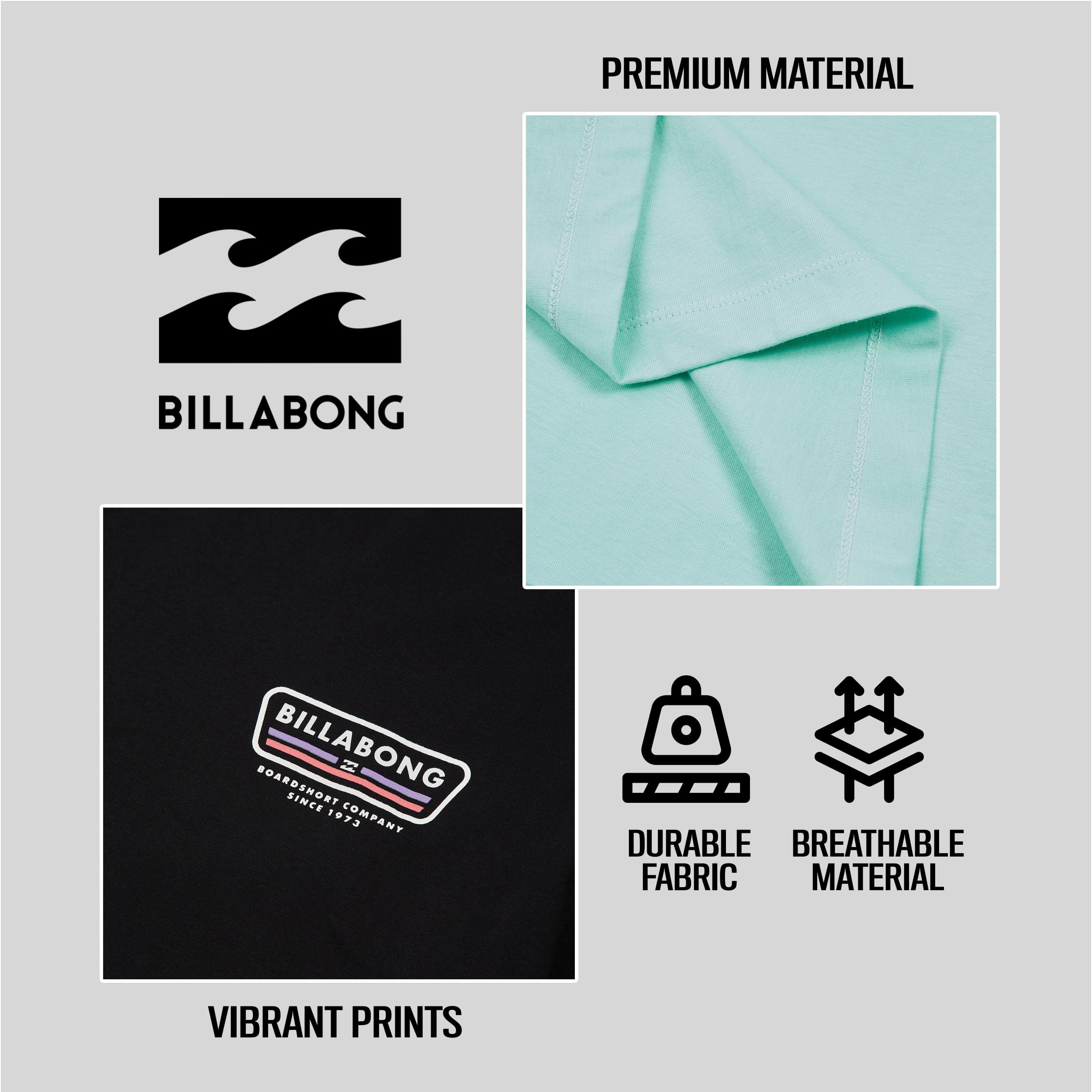 Billabong Big and Tall Men's Cotton T-Shirts 2-Pack - Soft Summer Beach Tees for Casual Wear & Outdoor Activities