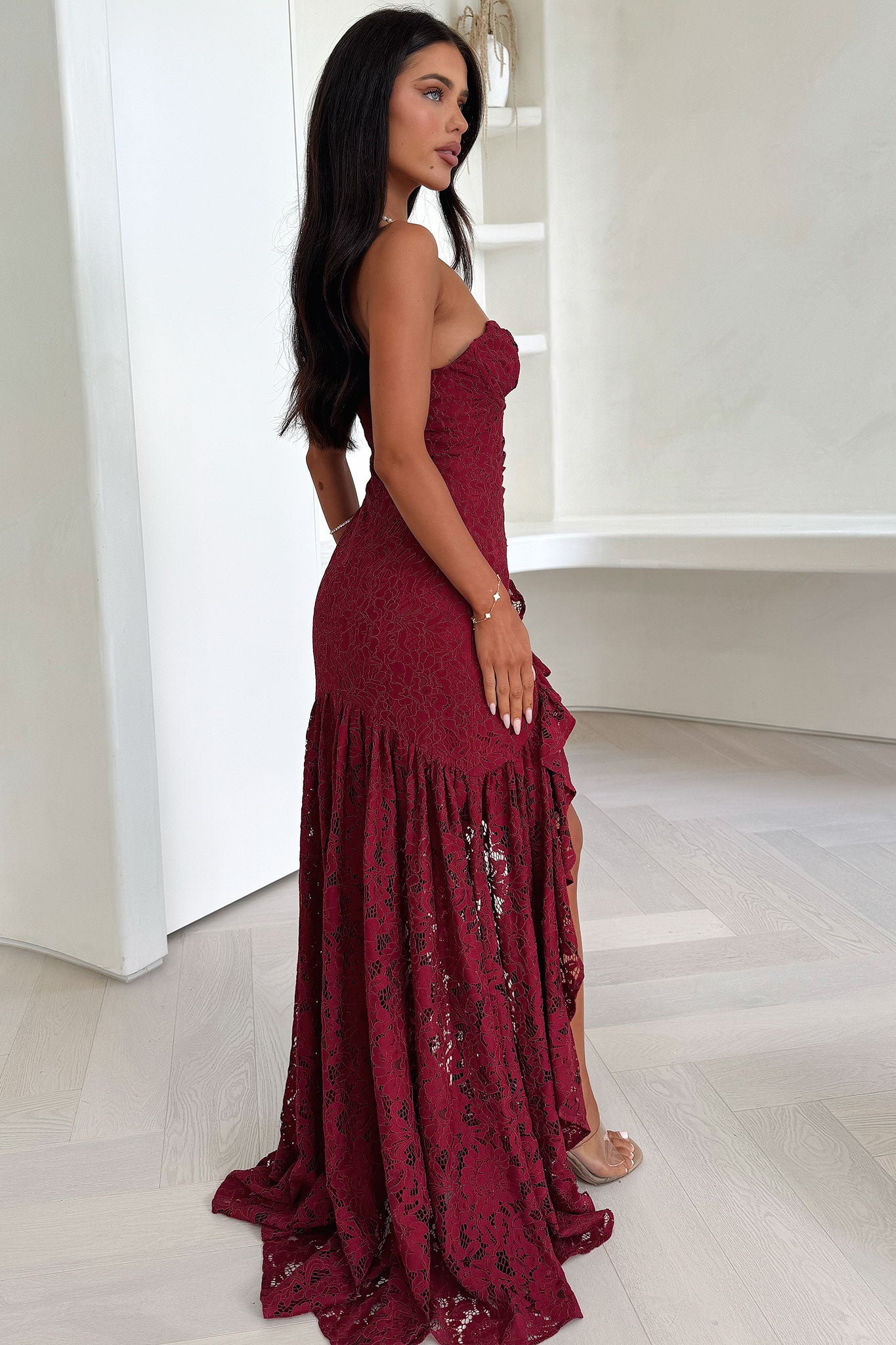 Everdine Maxi Dress in Burgundy - Elegant Long Flowy Dress for Women | Perfect for Summer, Beach, Weddings & Casual Outings