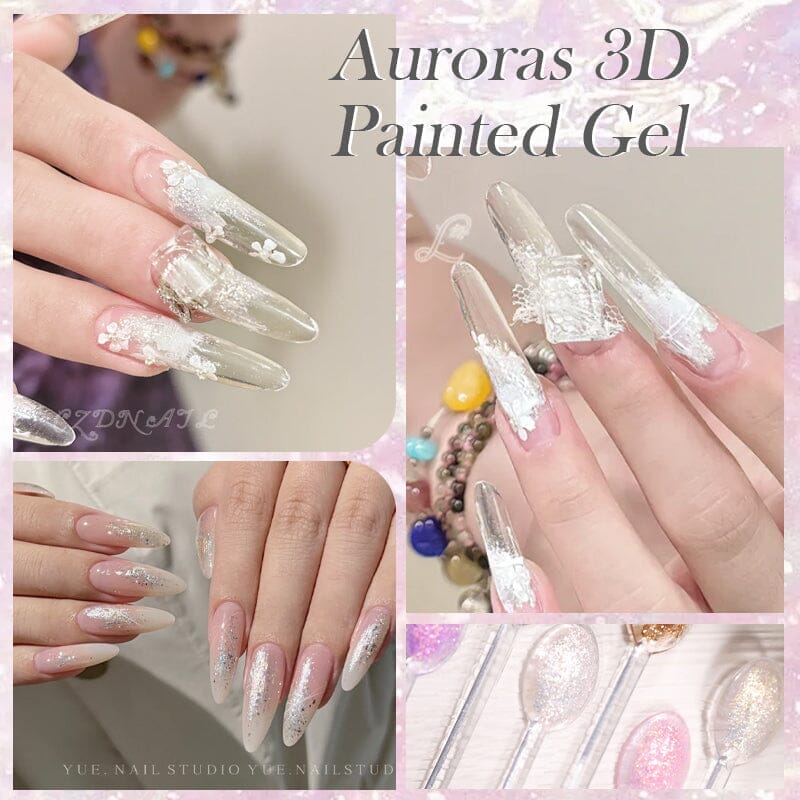 Auroras 3D Painted Gel A01 5ml Nail Art Polish - Long Lasting High Gloss UV Gel for Nail Extensions & Manicures | Perfect for Salon, Home Use & Special Occasions