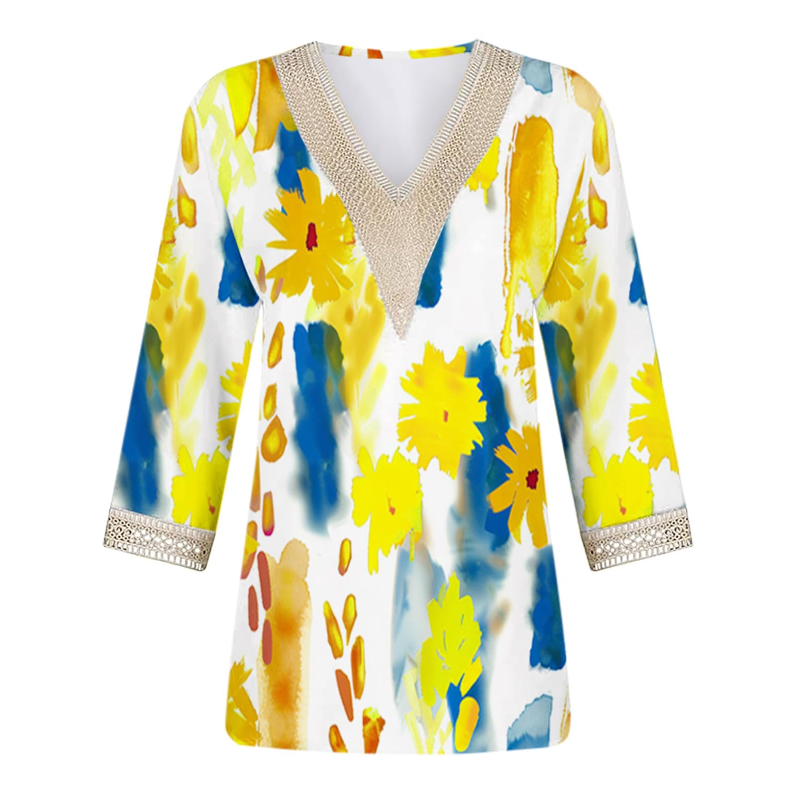 2024 Trendy Women's Summer Tops - Lace Trim Short Sleeve Blouses & Boho Tunics for Vacation, Casual Wear & Dressy Outfits | Perfect for Beach, Party & Everyday Style