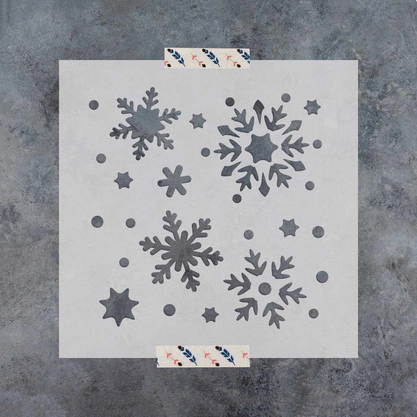 Ivana's Snowflakes Cookie Stencil Template - Reusable & Durable Food Safe Baking Stencils for Cookies, Cakes, Cupcakes (12 x 12 Inch) - Perfect for Holiday Baking, Christmas Decorations & DIY Desserts