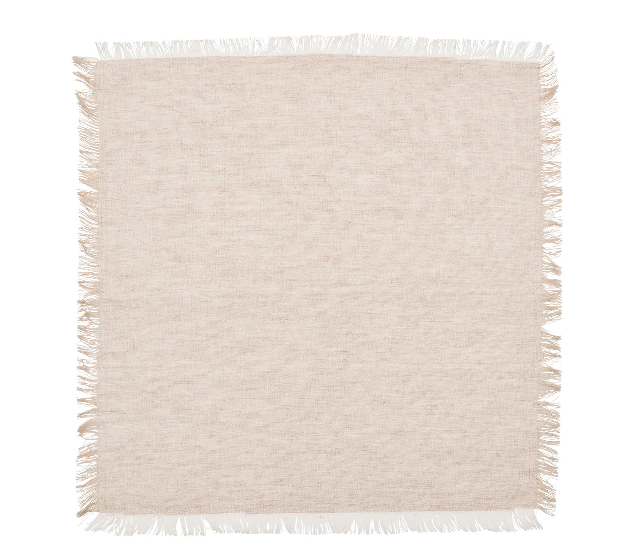 Natural Chambray Fringe Napkins Set of 4 - Rustic Table Linens for Farmhouse Dining, Wedding Decor & Boho Home Styling