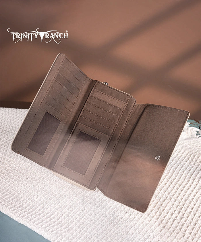 Trinity Ranch Floral Tooled Leather Wallet for Women - Handmade Cowhide Bifold Wallet with RFID Protection - Perfect for Travel, Shopping, and Everyday Use