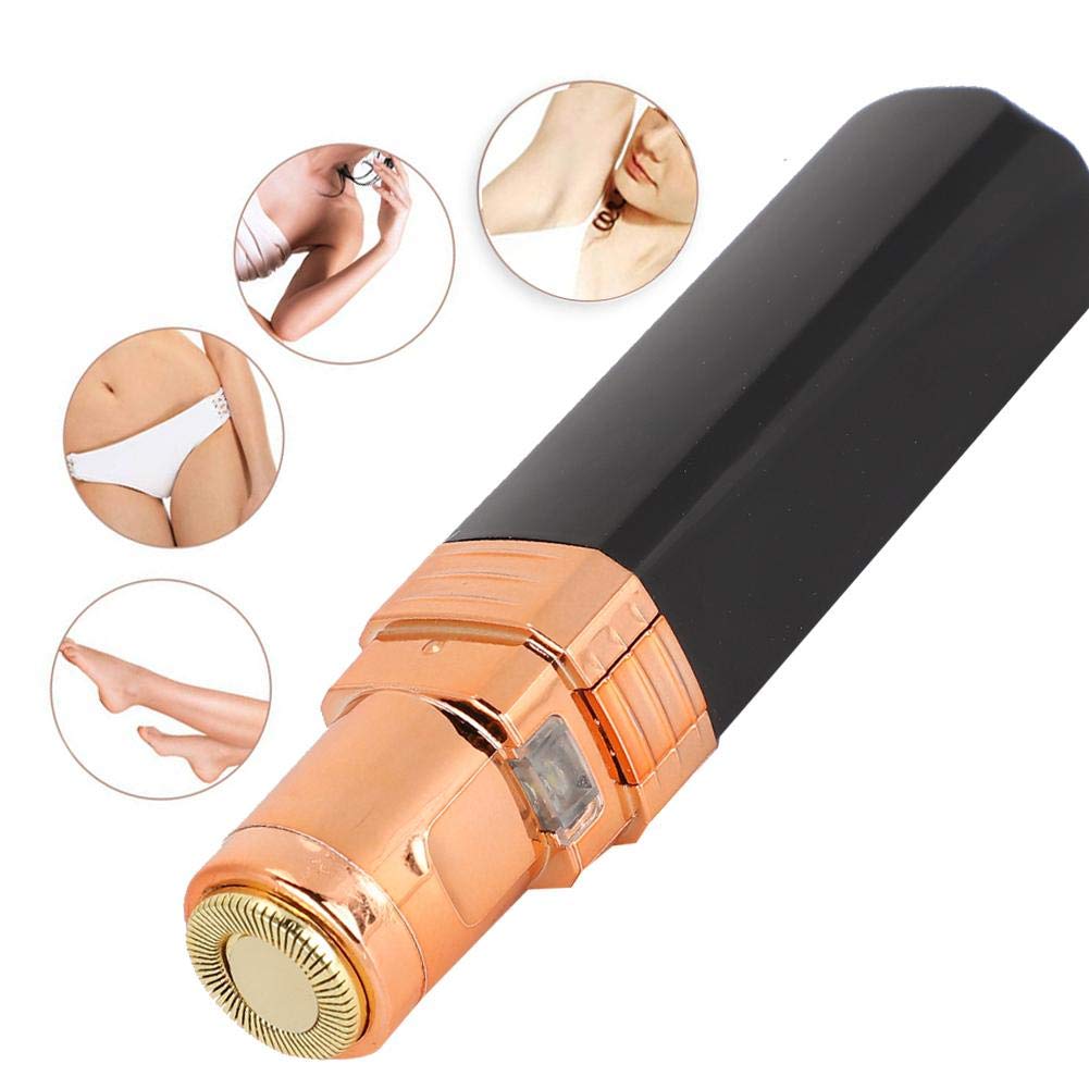 Compact Lipstick-Shaped Electric Hair Removal Device for Women - Painless Facial & Body Hair Remover for Smooth Skin at Home (Black) | Perfect for Travel, Gym & Daily Beauty Routine