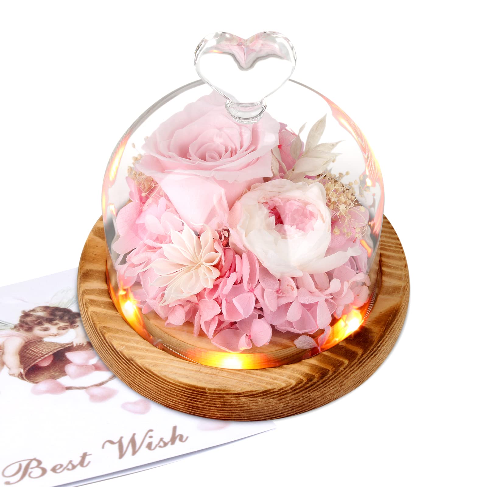 Preserved Rose Bouquet - Eternal Fresh Flowers Gift for Women, Birthday, Christmas, Mother's Day - Long Lasting Luxury Roses with Battery - Perfect for Home Decor, Wedding Centerpieces & Romantic Surprises