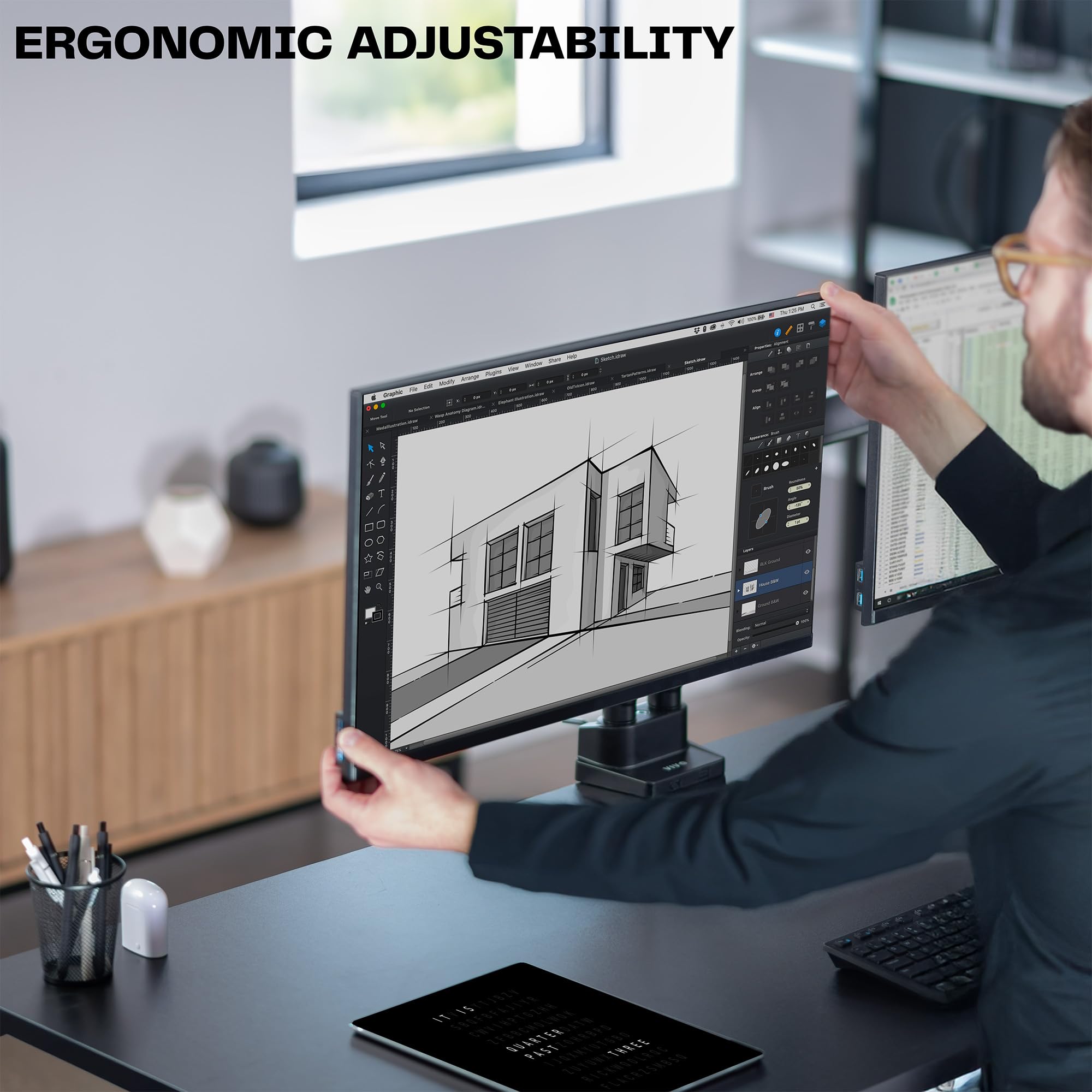 VIVO Premium Aluminum Full Motion Dual Monitor Desk Mount Stand with Lift Engine Arm - Holds Ultrawide Screens up to 35 inches (STAND-V102BB) - Perfect for Home Office, Gaming Setup & Workspace Ergonomics