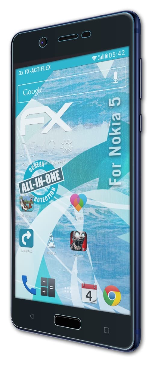 Ultra Clear Flexible Screen Protector for Nokia 5 - 3 Pack HD Anti-Scratch Film with Bubble-Free Installation - Perfect for Daily Use, Travel & Outdoor Activities