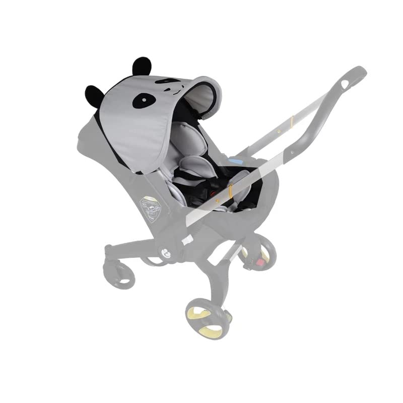 Doona Car Seat Replacement Set - Canopy, Seat Cushion & Washing Kit (Panda Black) | Perfect for Travel, Daily Use & Easy Cleaning