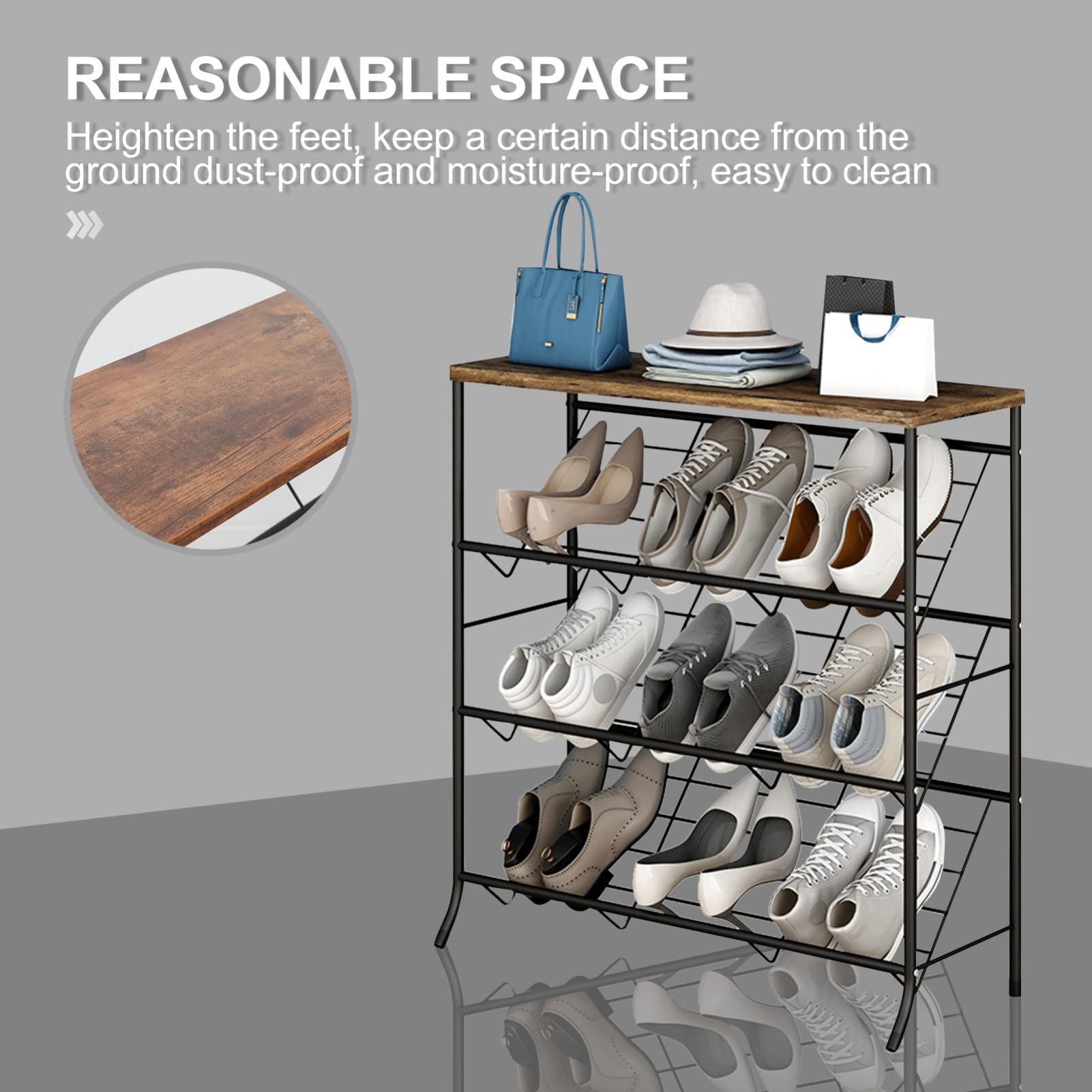 FOMIYES 1-Piece Shoe Rack - Entryway Shoe Storage Organizer with Simple Style, Shoe Shelf & Display Rack for Home Organization - Perfect for Small Spaces, Closet, Bedroom & Entryway Storage