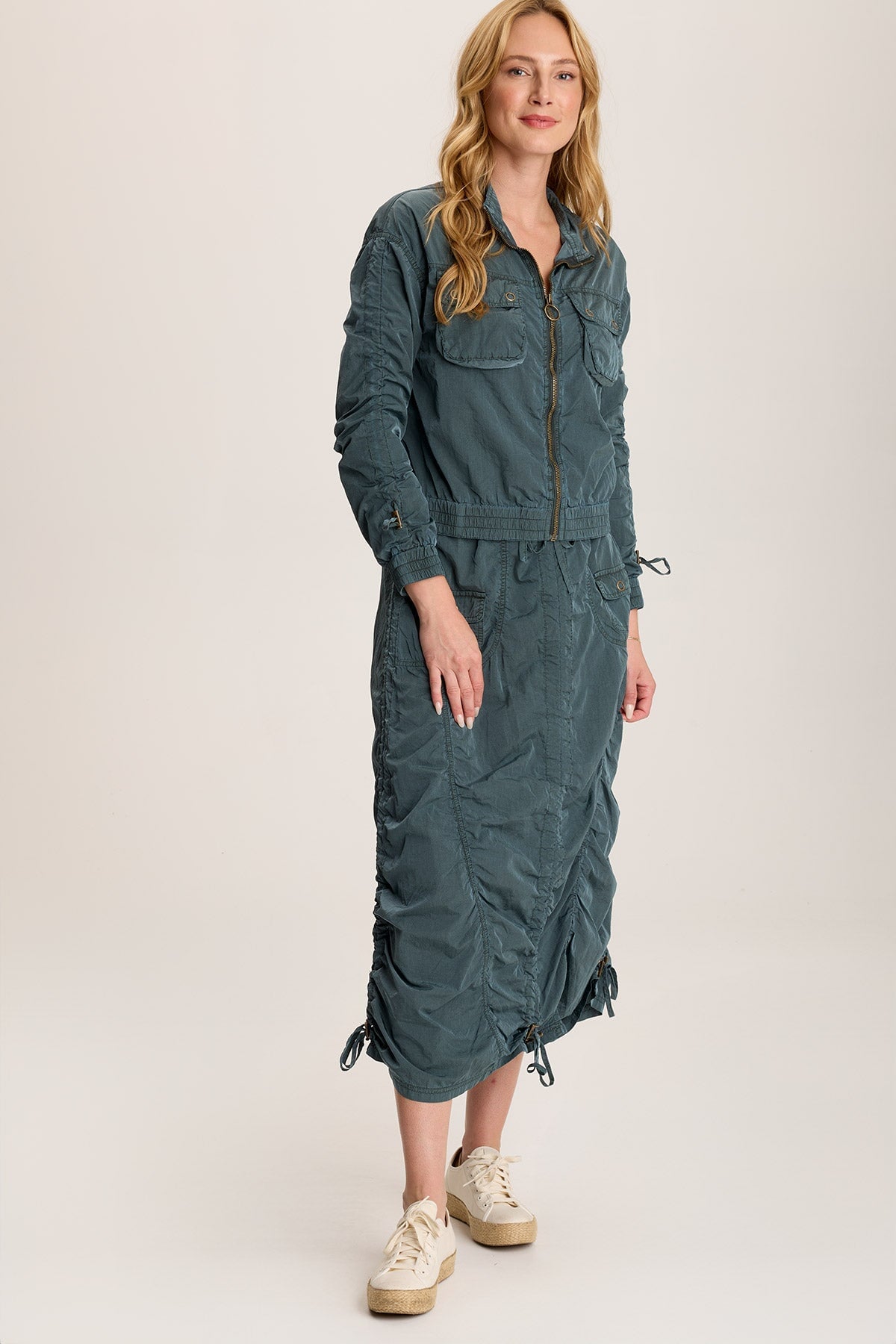Burris Ruched Athletic Bomber Jacket - Lightweight Stretch Running Jacket for Women - Perfect for Gym, Jogging & Outdoor Sports