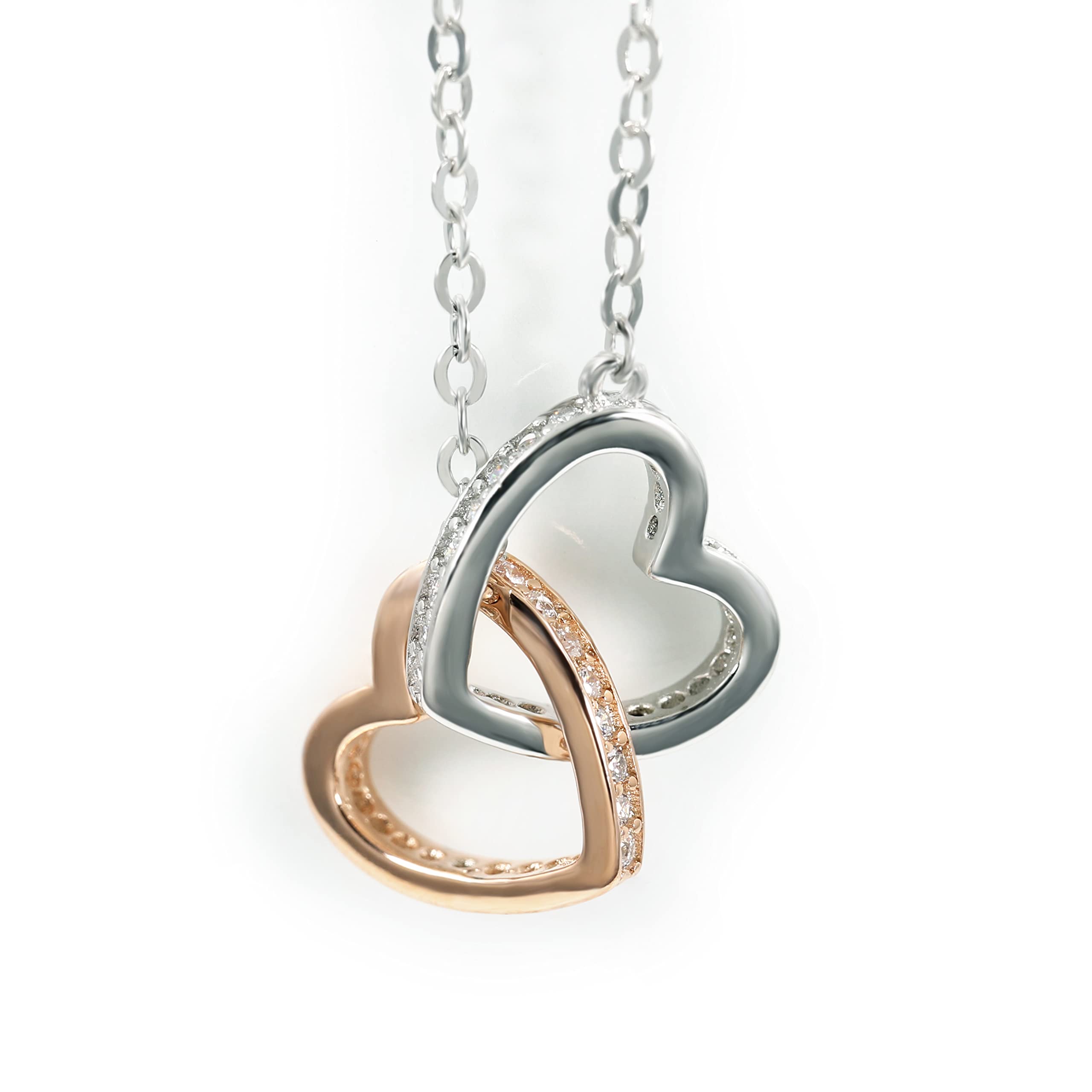 Double Heart Pendant Necklace for Women - Sterling Silver Dainty Heart Jewelry - Perfect for Valentine's Day, Anniversary Gifts & Everyday Elegance
