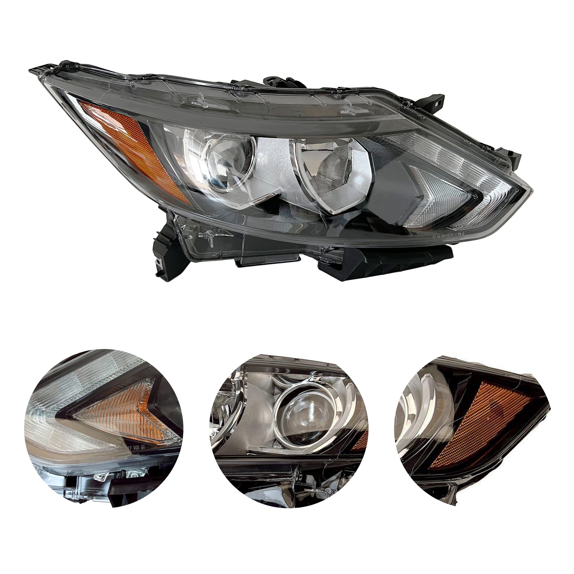 2017-2019 Nissan Rogue Right Passenger Side Halogen Headlight Replacement - 260106MA0A - Perfect for Night Driving & Foggy Conditions