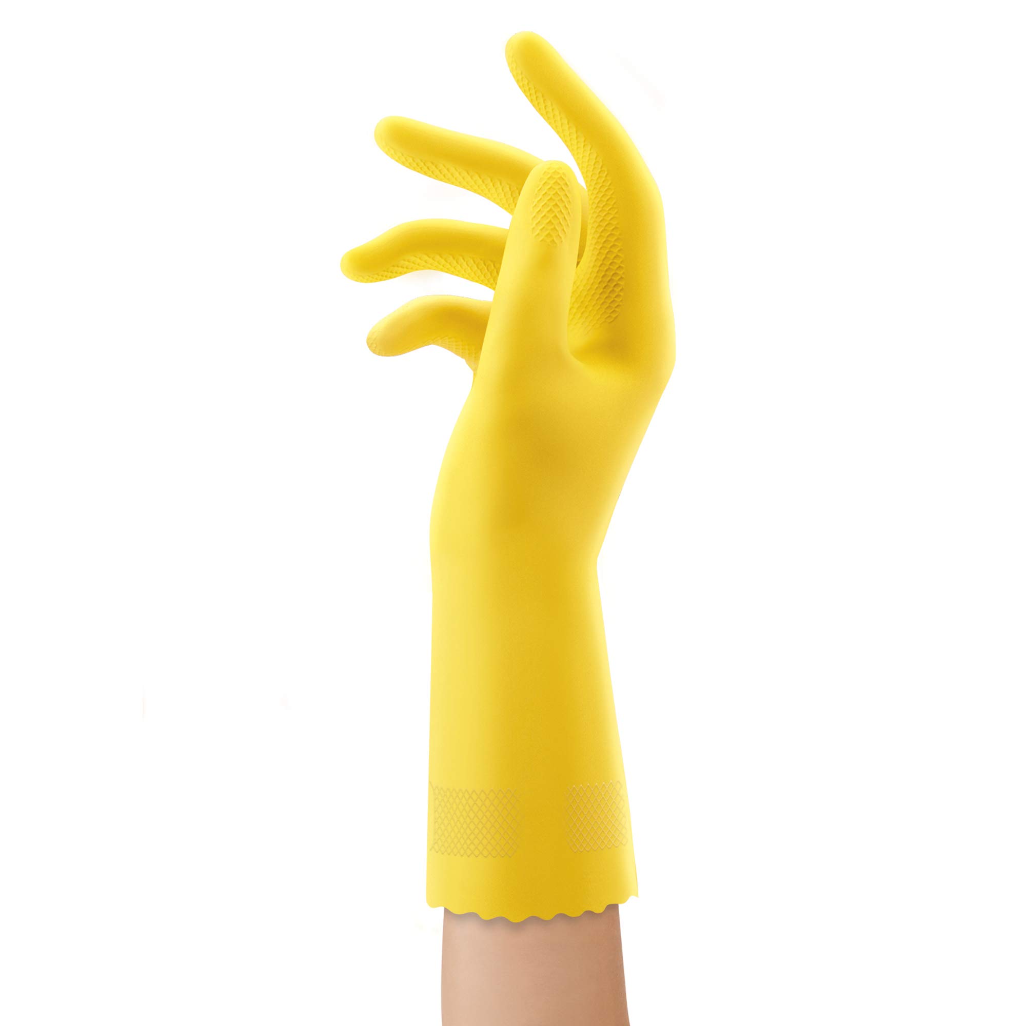 PLAYTEX HandSaver Rubber Gloves for Kitchen Cleaning, Dishwashing & Household Chores - 6 Pairs, Durable & Comfortable for Daily Use - Perfect for Washing Dishes, Cleaning Bathrooms & Gardening