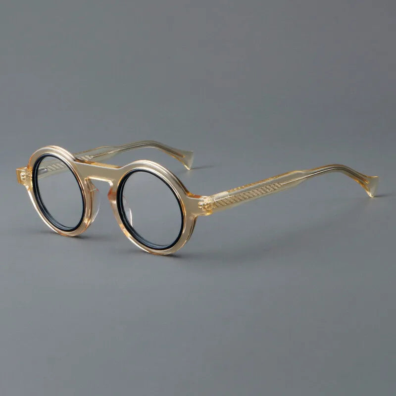 CCspace Unisex Full Rim Round Acetate Eyeglasses Frame 300968 - Lightweight & Durable for Reading, Work, and Daily Wear