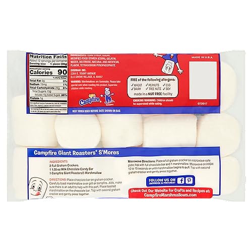 **Giant Roasters Marshmallows 12 Oz - Large Campfire Marshmallows for Smores, Hot Chocolate & Baking | Includes Moofin Golden SS Spoon | Bulk Pack of 2 | Perfect for Camping, BBQs & Family Gatherings**