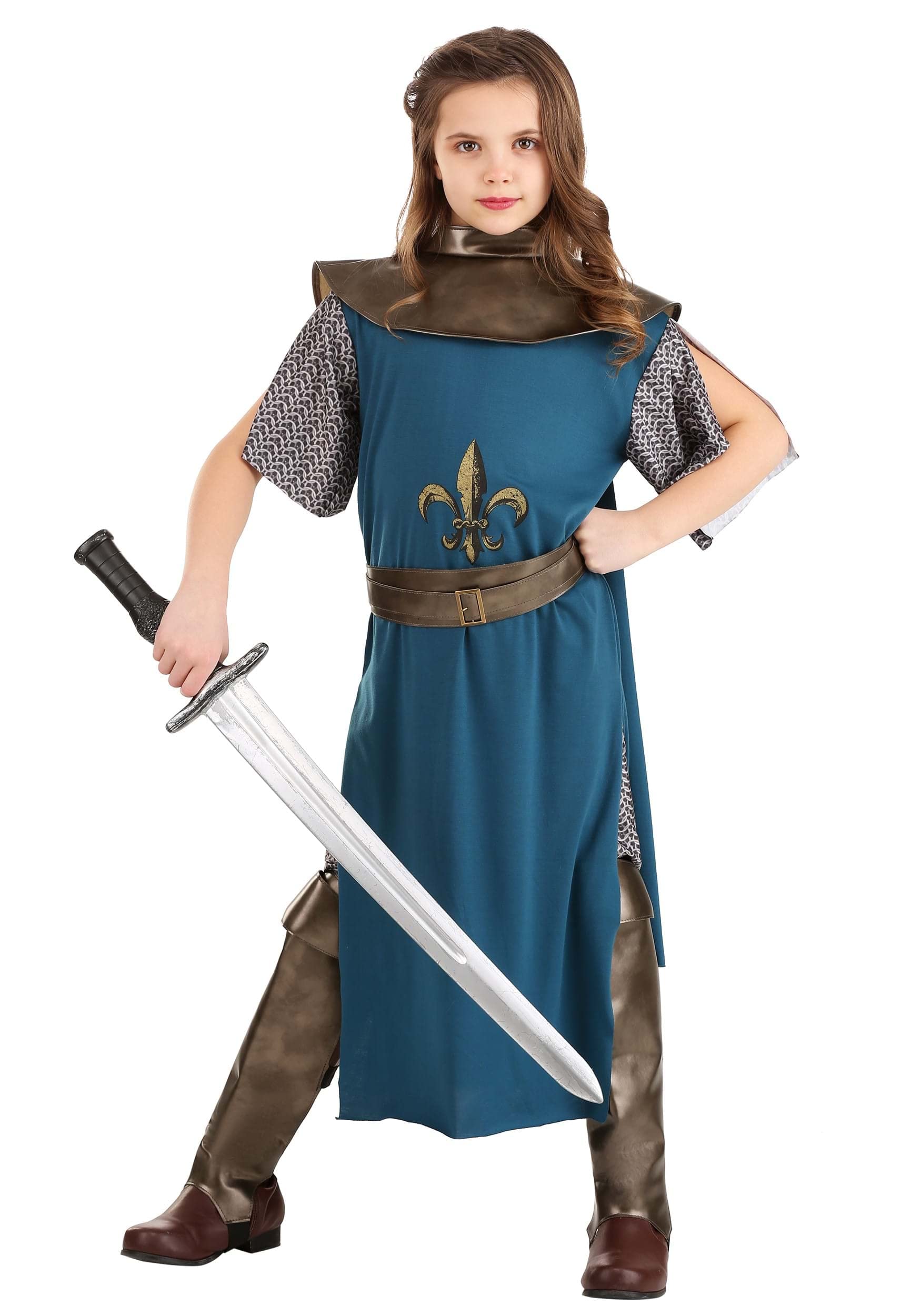 Brave Joan of Arc Costume for Kids - Medieval Knight Dress Up Outfit for Halloween, Cosplay & Historical Reenactment