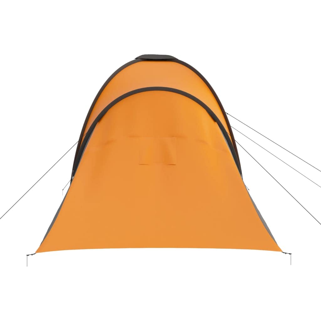 SKM 6-Person Camping Tent - Lightweight, Waterproof, Gray & Orange for Family Outdoor Adventures, Hiking, and Backpacking Trips