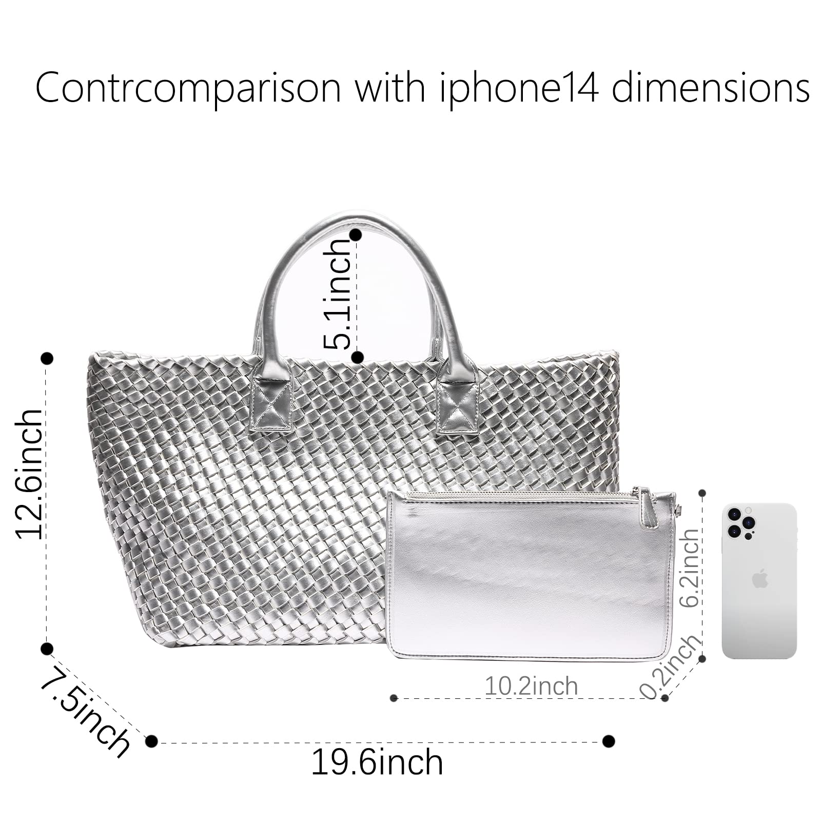 Stylish Large Capacity Woven Tote Bag for Women - Fashionable Shopper, Travel & Everyday Shoulder Bag - Perfect for Work, Shopping & Beach Outings