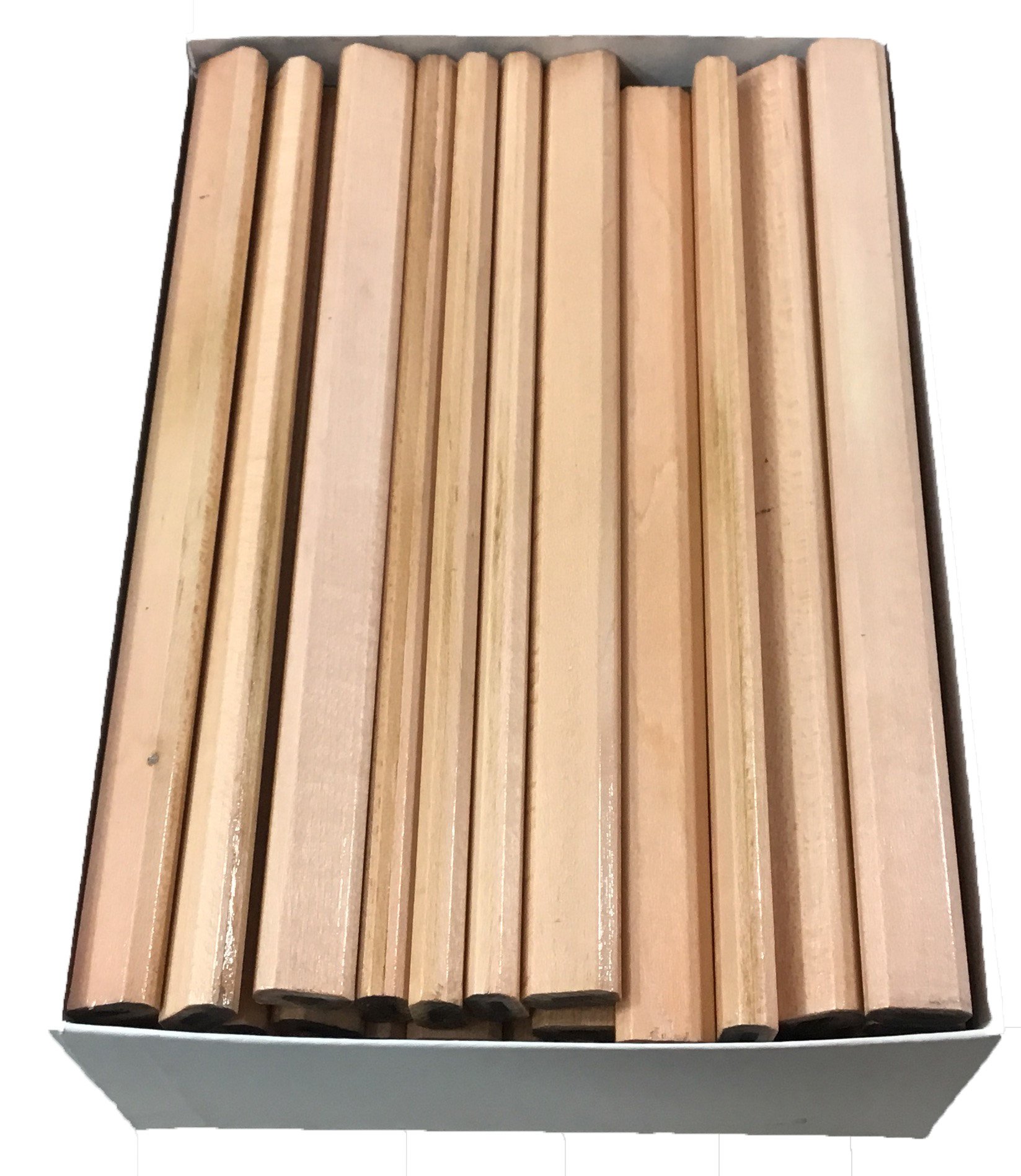 Natural Wood Carpenter Pencils - 72 Count Bulk Box of Flat Clear-Coated Woodworking Pencils for DIY Projects, Construction Marking & Home Improvement