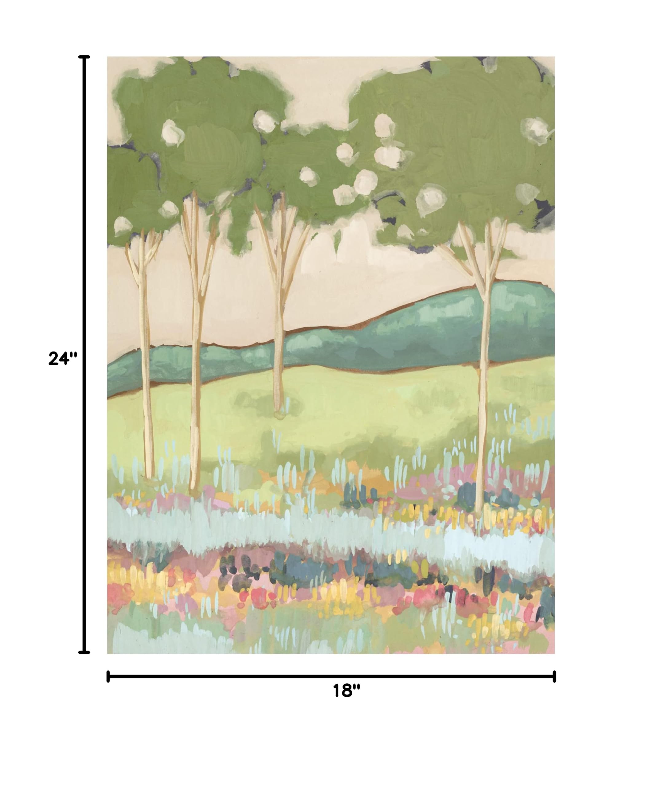 Trademark Fine Art 'Shades of Trees I' Canvas Wall Art Print by Melissa Wang - Nature Inspired Home Decor for Living Room, Bedroom & Office