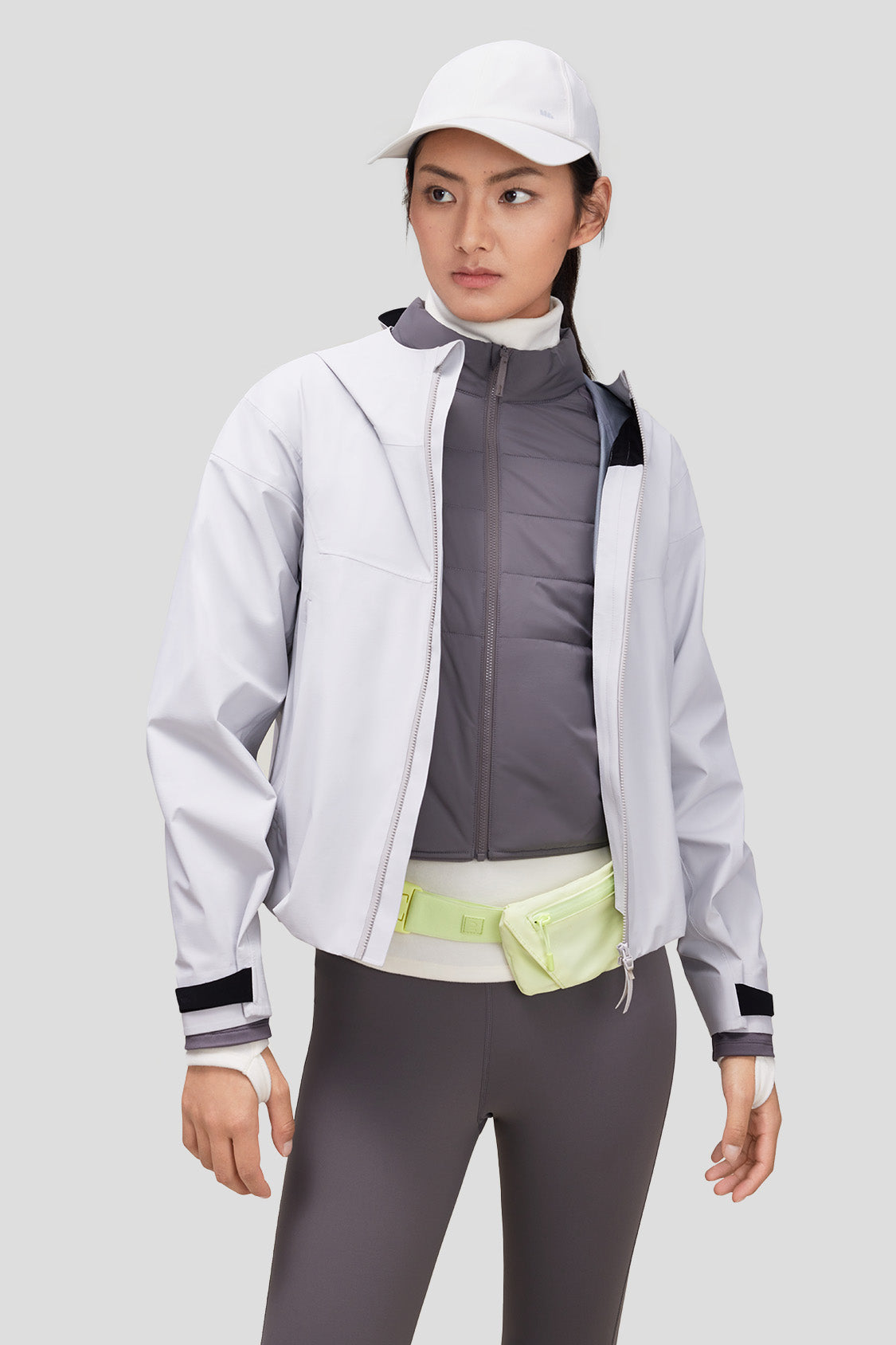 Women's Lightweight 3-in-1 Windbreaker Jacket with Hood - Waterproof Raincoat & Warm Fleece Lining for Hiking, Running & Outdoor Activities