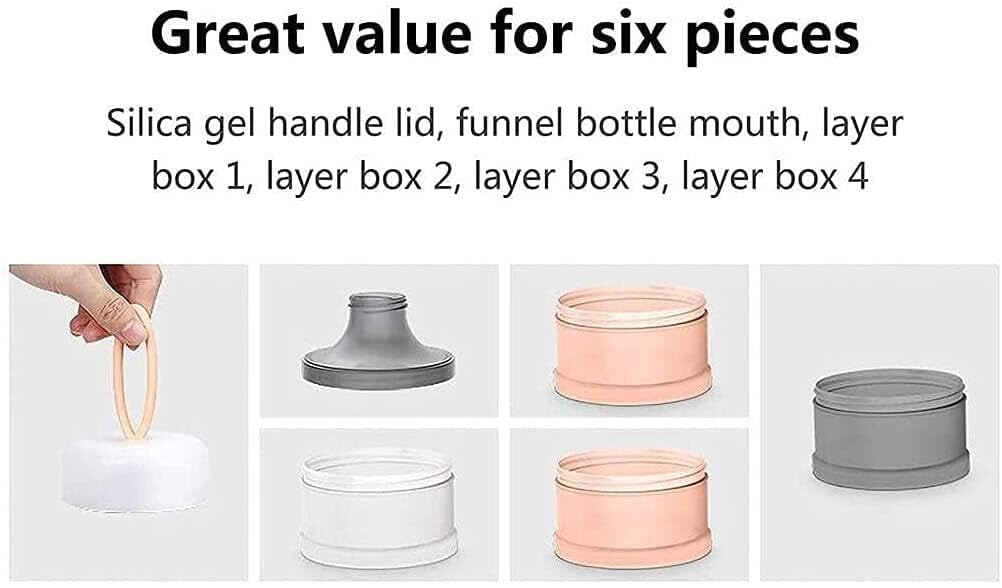 PULABO Baby Milk Powder Storage Container - Portable Food Dispenser for Powder, Snacks, Nuts & Biscuits | Airtight & Durable | Perfect for Travel, Home & Nursery Use