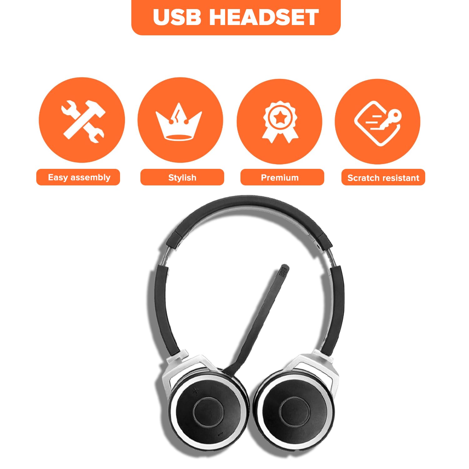 Spracht ZumBT-410 Premium Bluetooth Headset with Noise-Canceling Mic | Wireless Office Headset with Charging Base & USB Dongle for PC/Mac | Ideal for Remote Work, Video Calls, Zoom Meetings & Home Office Use