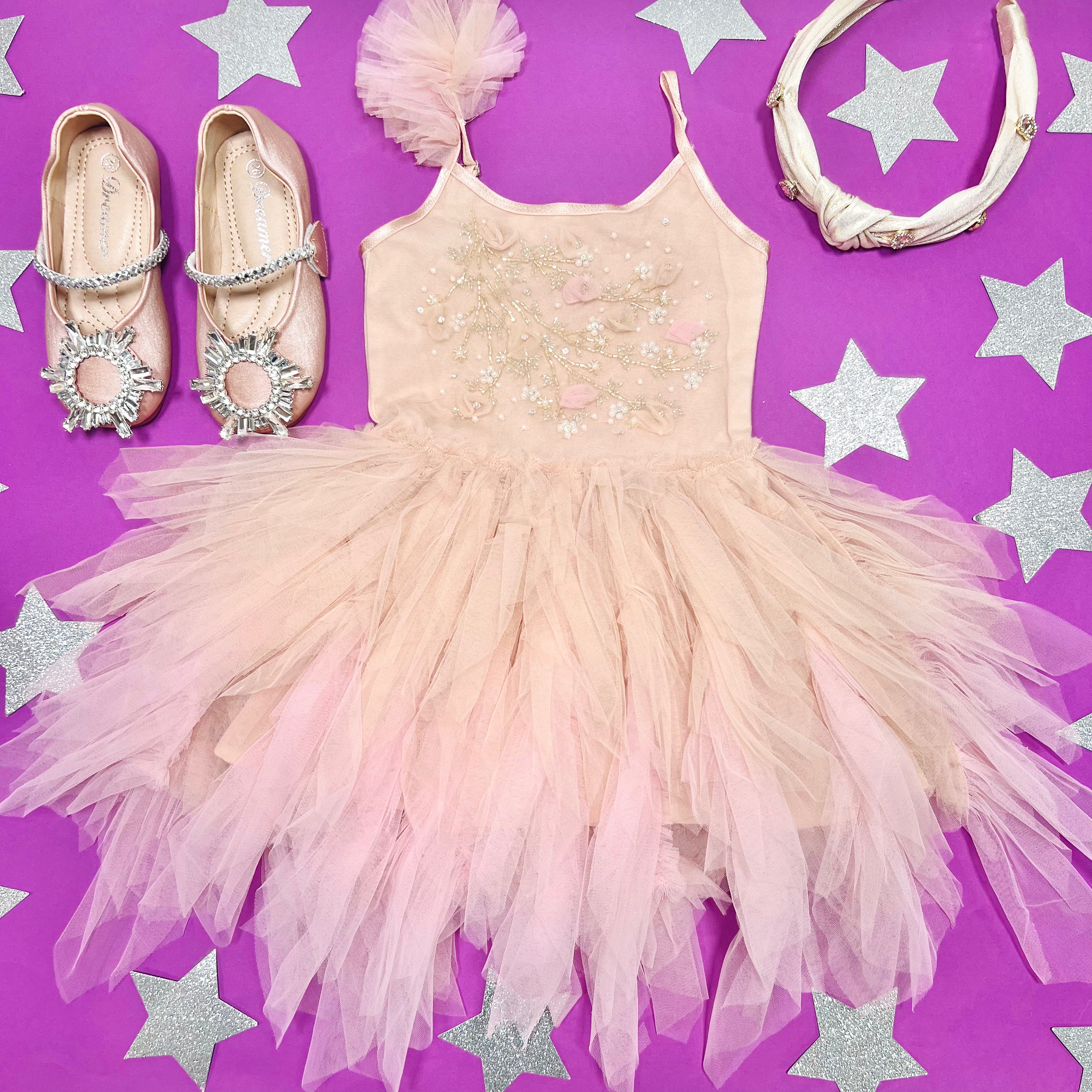 Emma Layered Tutu Dress for Girls - Elegant Party Gown with Fluffy Skirt | Perfect for Birthday, Pageant, Dance Recital & Special Occasions