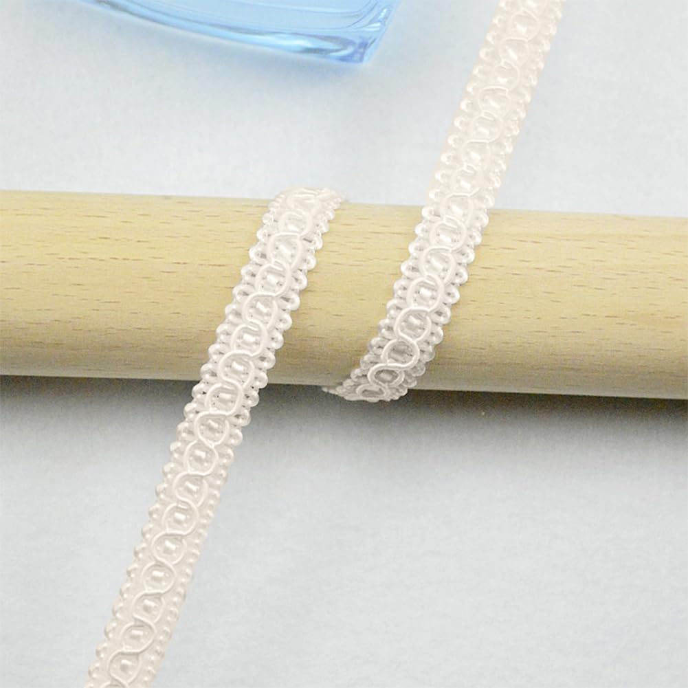 20 Yards 9.5mm Beige Polyester Braided Trim Ribbon - Upholstery Edging, Sewing Crafts, DIY Gift Wrapping & Christmas Decorations - Perfect for Home Decor, Furniture Trims, and Holiday DIY Projects