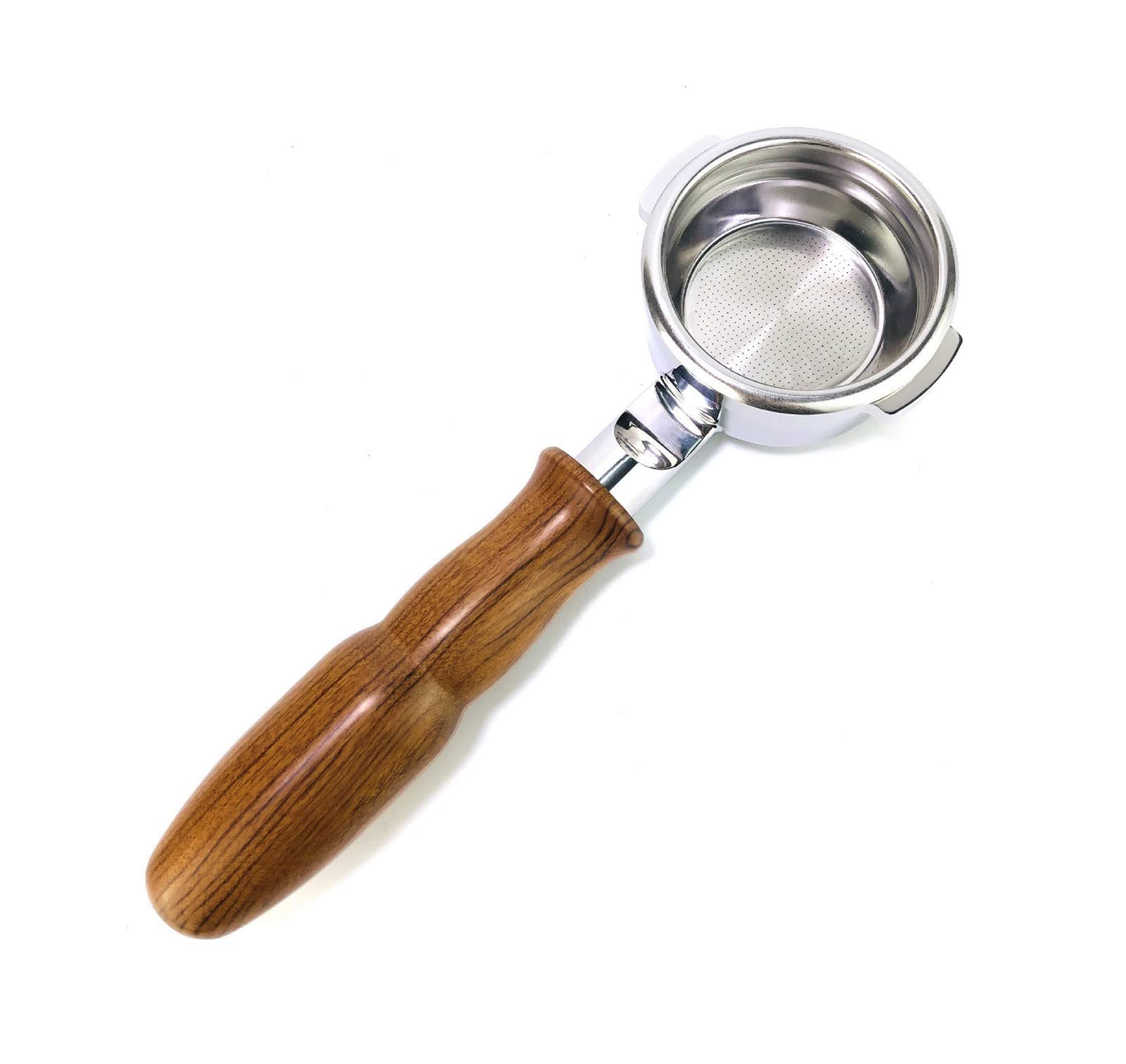 Premium 304 Stainless Steel 58mm Bottomless Portafilter & Filter Basket Replacement for Breville BES900 BES920 BES980 - Red Rosewood Handle - Perfect for Home Baristas & Espresso Enthusiasts