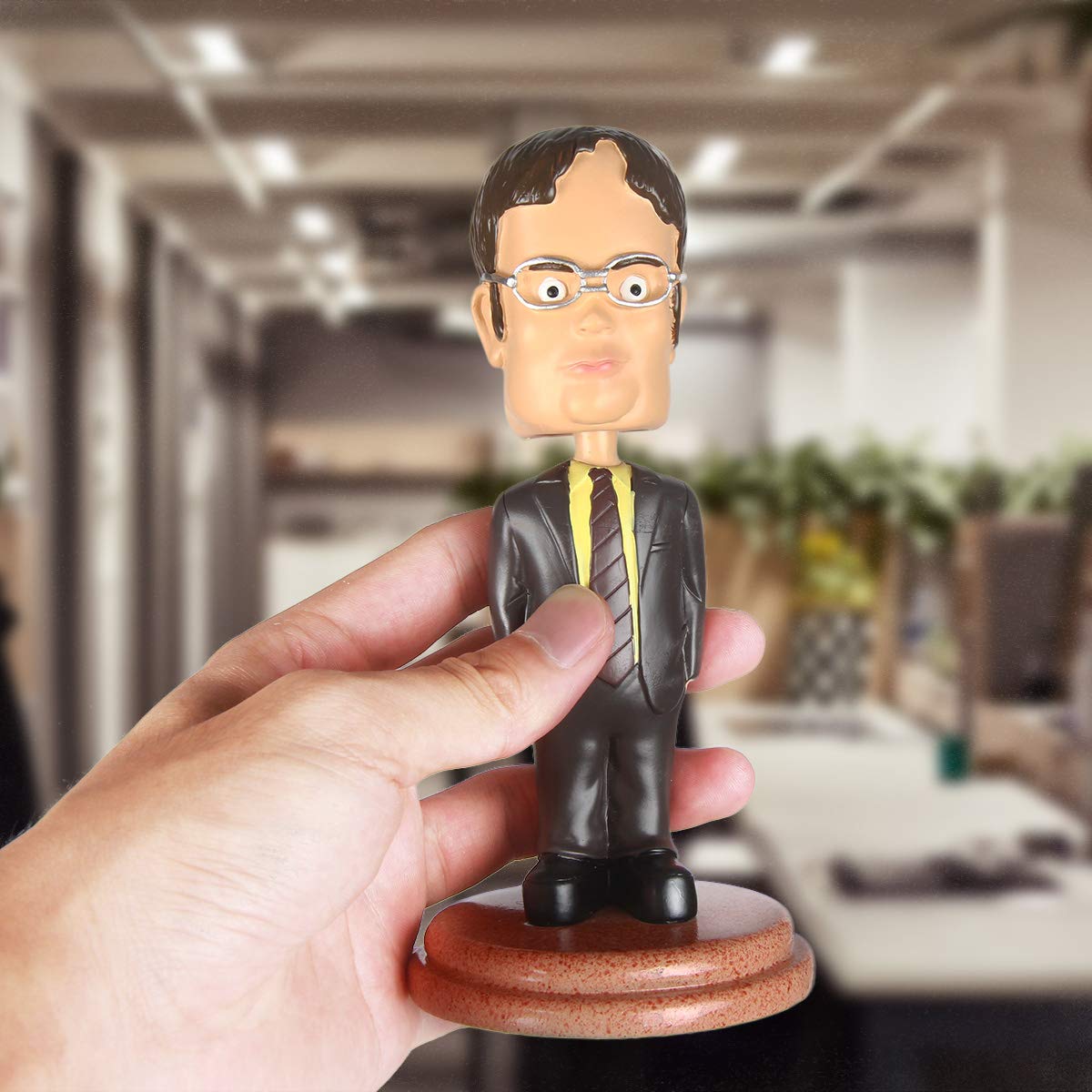 Dunder Mifflin Dwight Schrute Bobblehead - The Office TV Show Collectible, Perfect Gift for Fans | Desk Decor, Office Display, Pop Culture Memorabilia