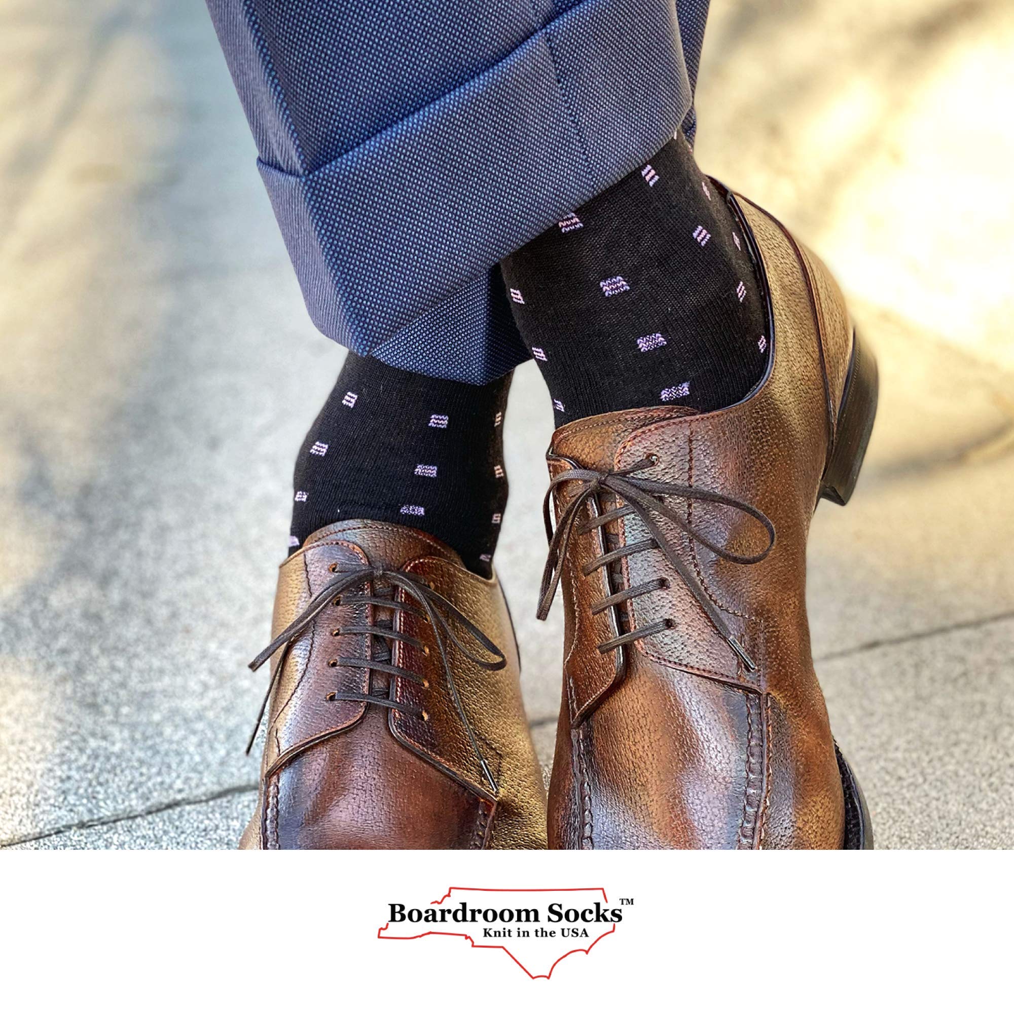 Premium Merino Wool Mid-Calf Dress Socks for Men - Stylish Patterned Casual & Formal Socks - Perfect for Office, Business, and Special Occasions