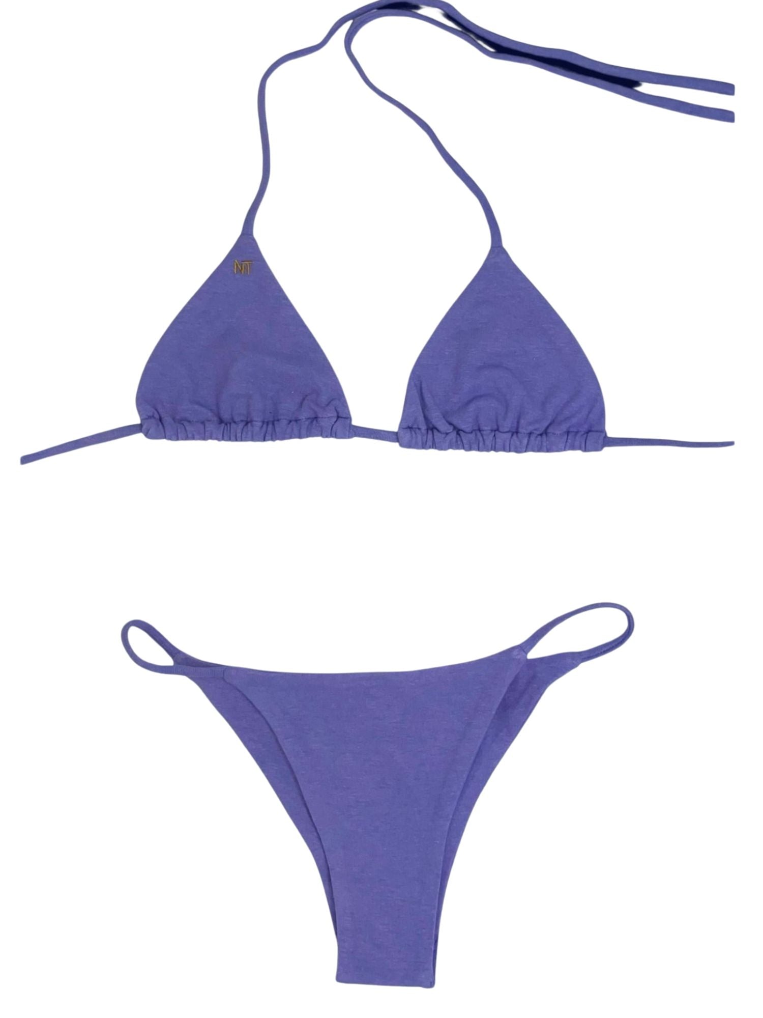 **Lilac Prism Bikini Bottom - High Waisted Swimwear for Women, Trendy Beach & Pool Party Wear**