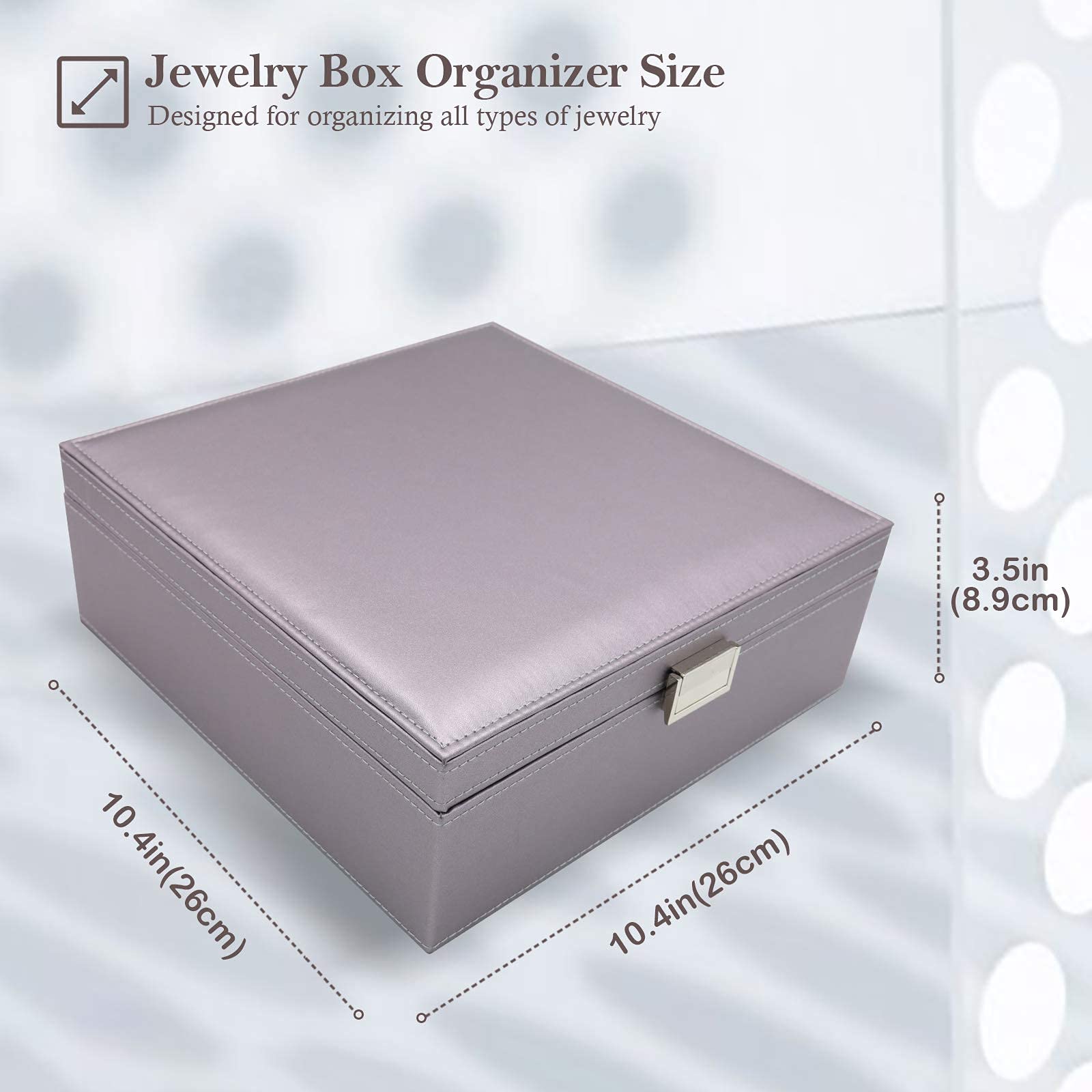 ProCase 6-Layer Large Jewelry Organizer Box for Women - Elegant Jewelry Storage Case with Mirror for Necklaces, Rings, Earrings & Bracelets - Perfect Gift for Girlfriend, Wife, Daughter (Home & Travel Use)