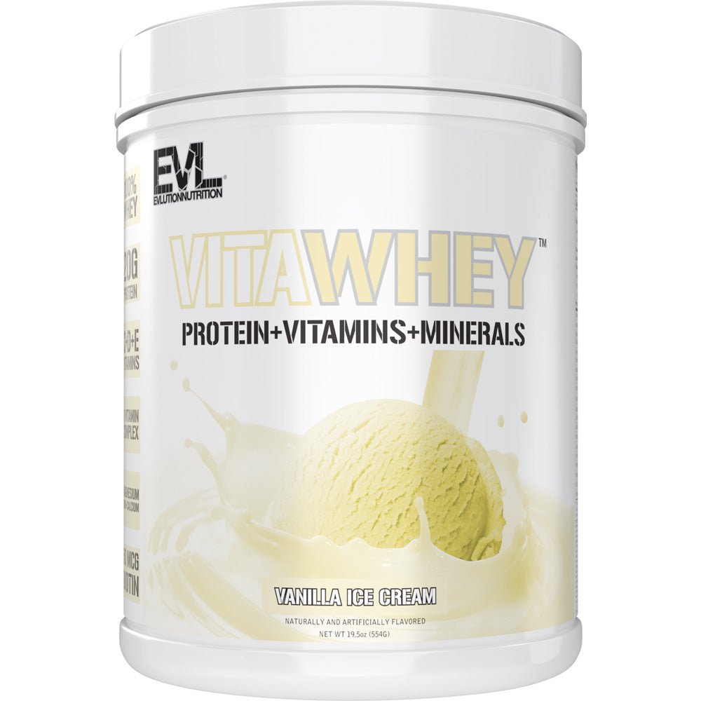 EVLUTION NUTRITION VitaWhey Protein Powder - Premium Whey Protein Supplement for Muscle Growth & Recovery - Ideal for Post-Workout, Weight Training & Fitness Enthusiasts