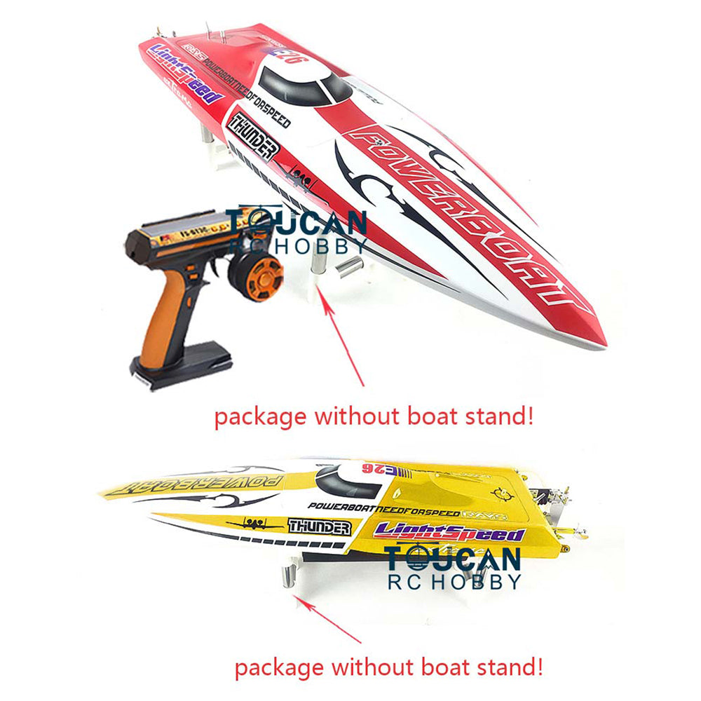High-Speed E26 Fiberglass Electric Racing RTR RC Boat with Thunder Motor, Servo, ESC & Battery - 70km/h (640x195x105mm) - Perfect for Lakes, Pools & Competitive RC Racing