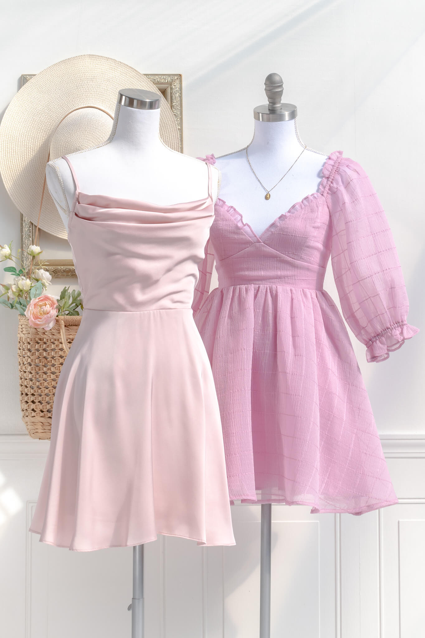Romantic Love Letter Mini Dress for Women - Elegant Floral Print Party & Date Night Outfit