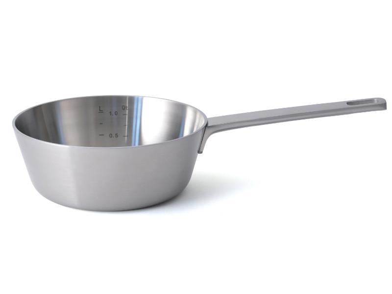 BergHOFF Ron 7 18/10 Stainless Steel 5-Ply Conical Sauce Pan with Lid - 2.5 Quart Professional Cookware for Sauces, Stews & Melting Chocolate - Induction Compatible & Oven Safe to 500°F